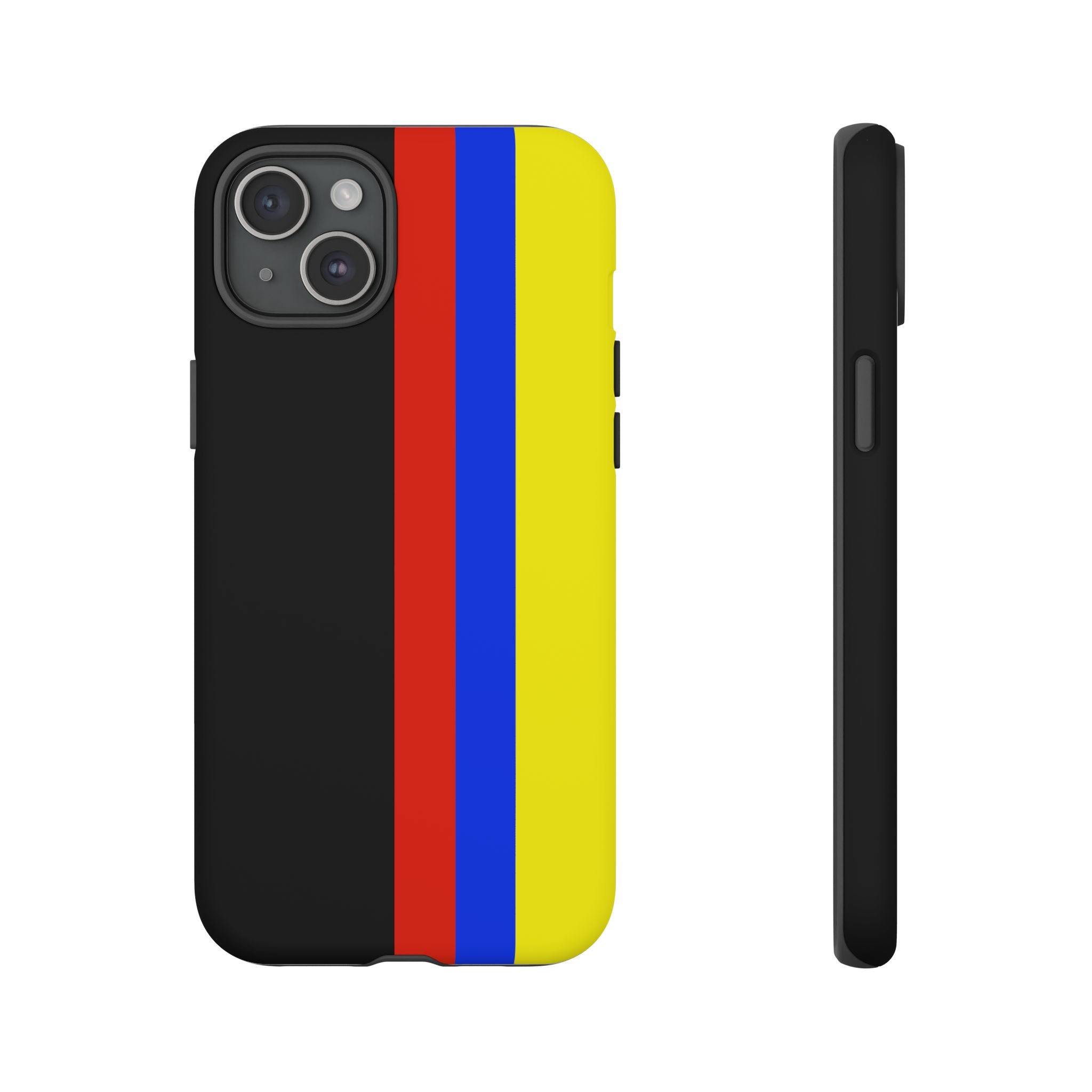 Striped Protective Phone Case —Colombian Flag Vertical Accent