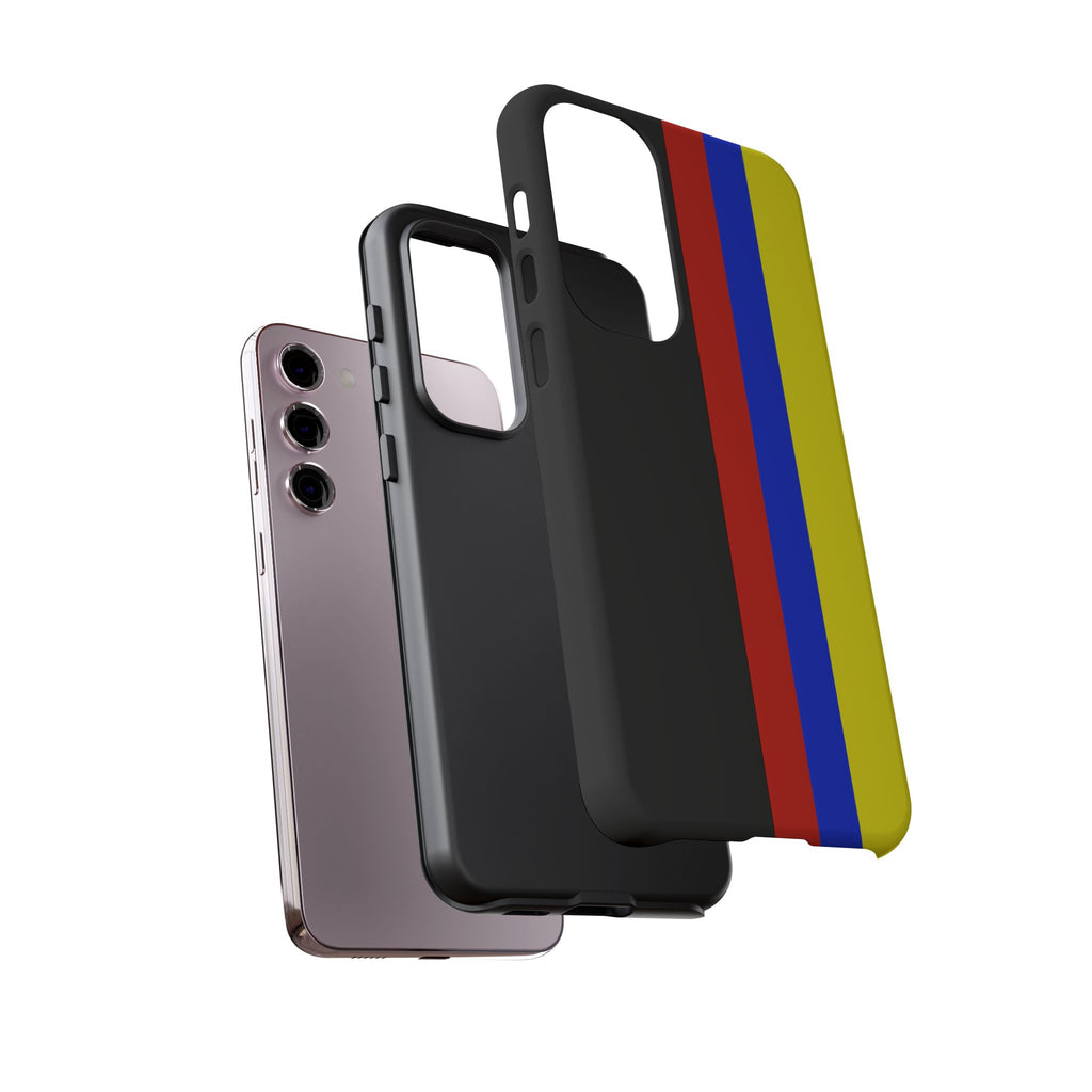 Striped Protective Phone Case —Colombian Flag Vertical Accent