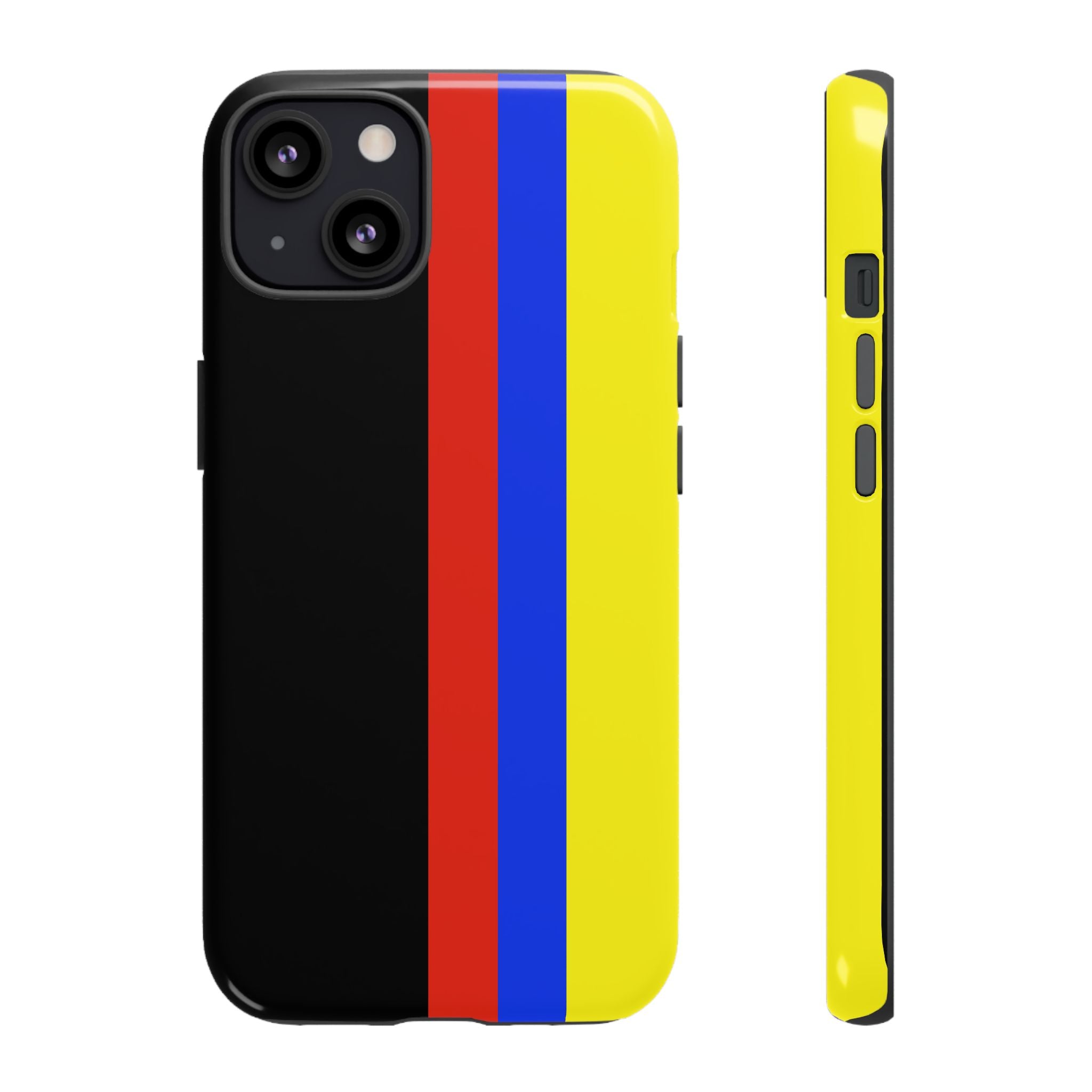 Striped Protective Phone Case —Colombian Flag Vertical Accent