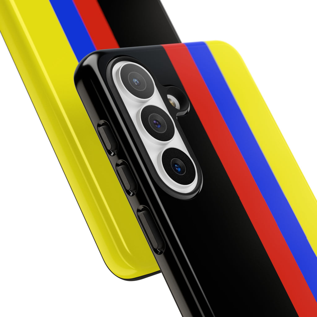 Striped Protective Phone Case —Colombian Flag Vertical Accent