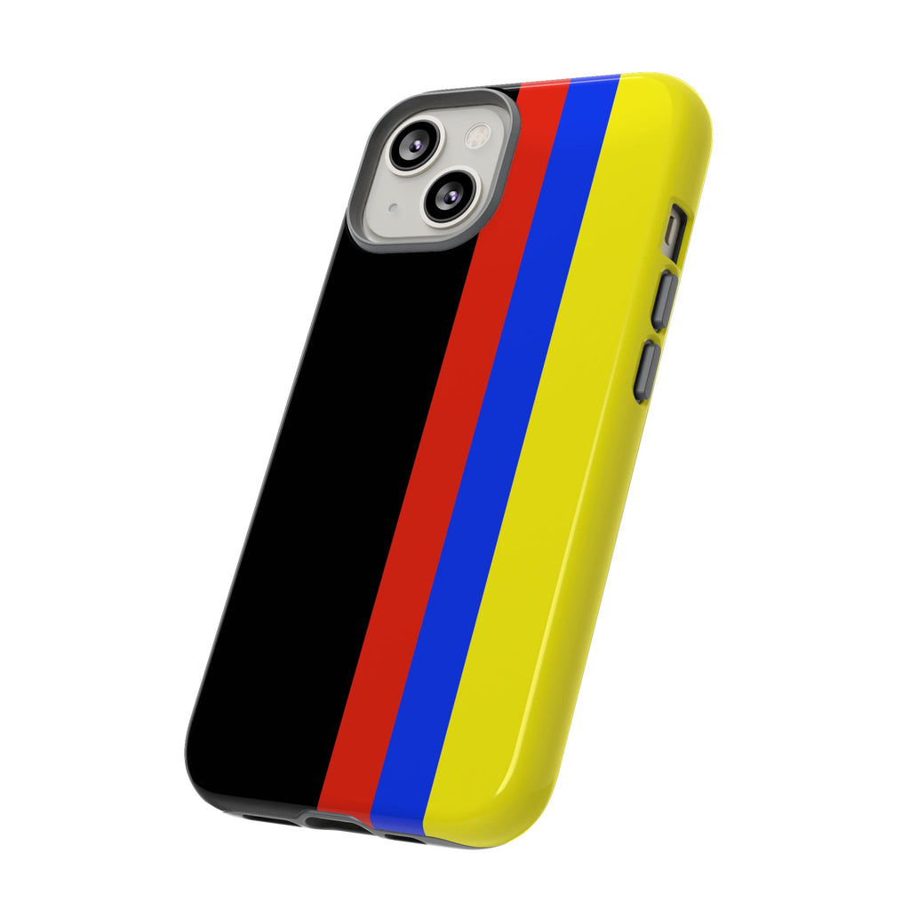 Striped Protective Phone Case —Colombian Flag Vertical Accent