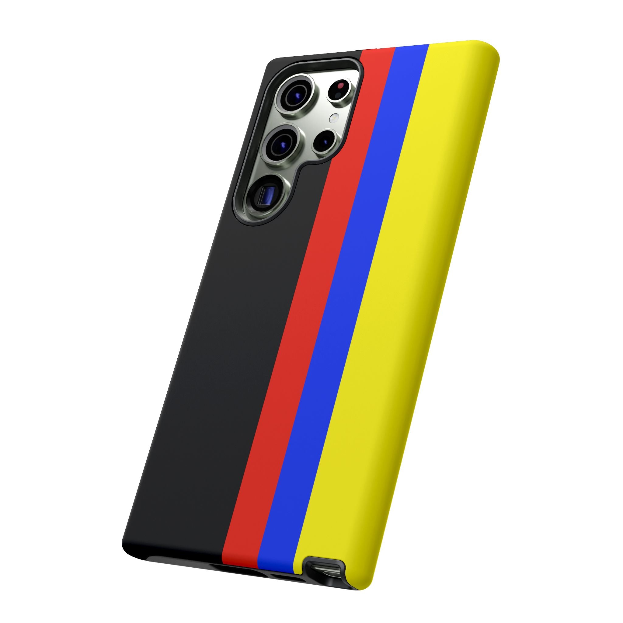 Striped Protective Phone Case —Colombian Flag Vertical Accent