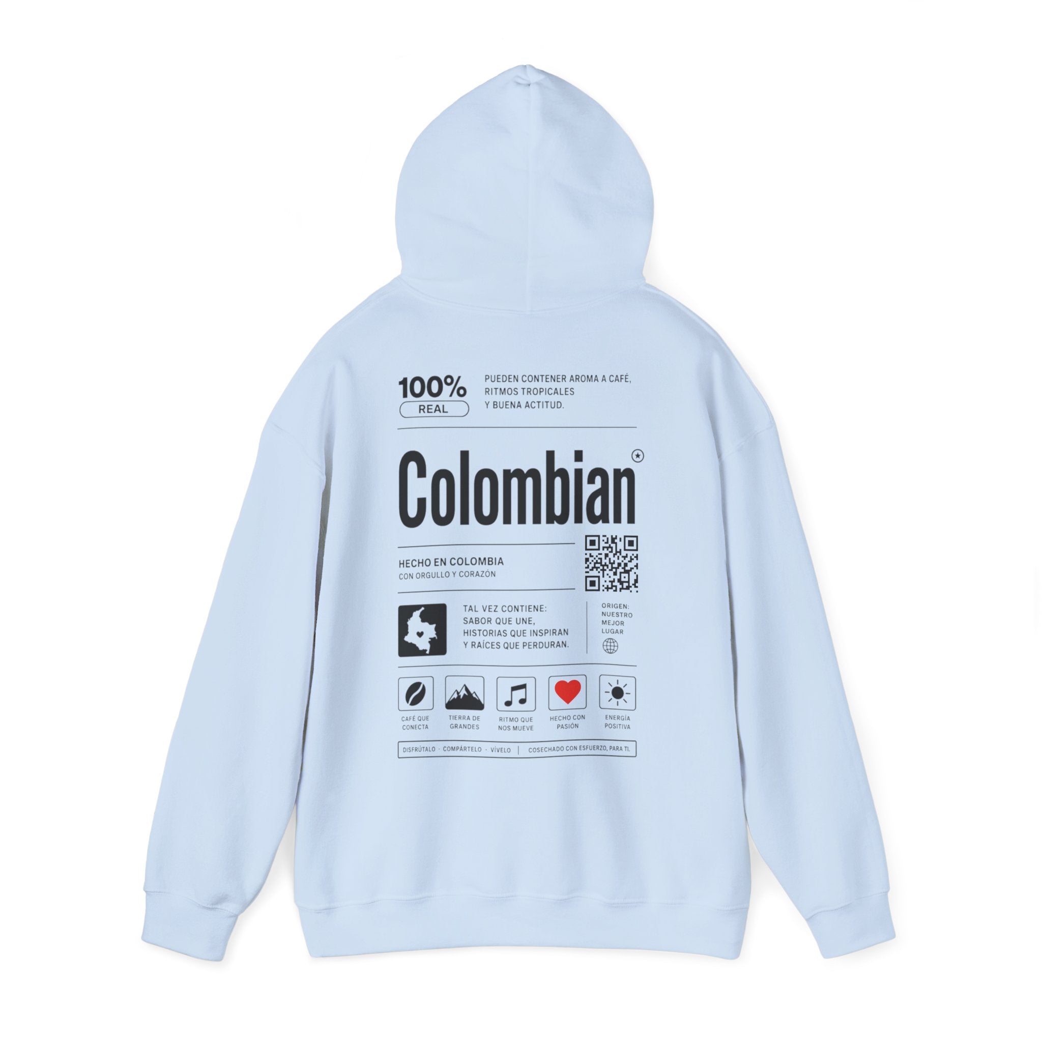 Colombian Label Hoodie — Minimal Vintage Colombian Pride Pullover