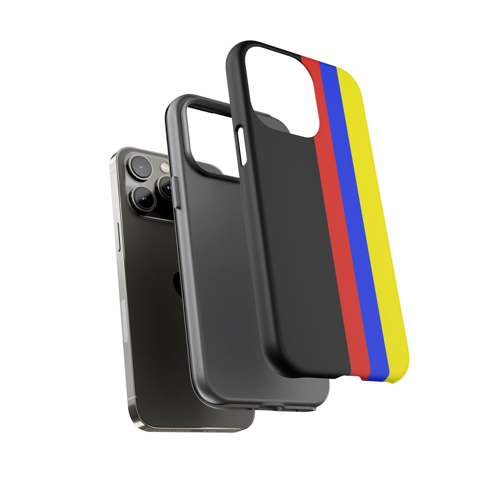 Striped Protective Phone Case —Colombian Flag Vertical Accent