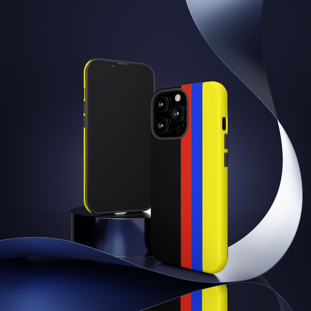 Striped Protective Phone Case —Colombian Flag Vertical Accent