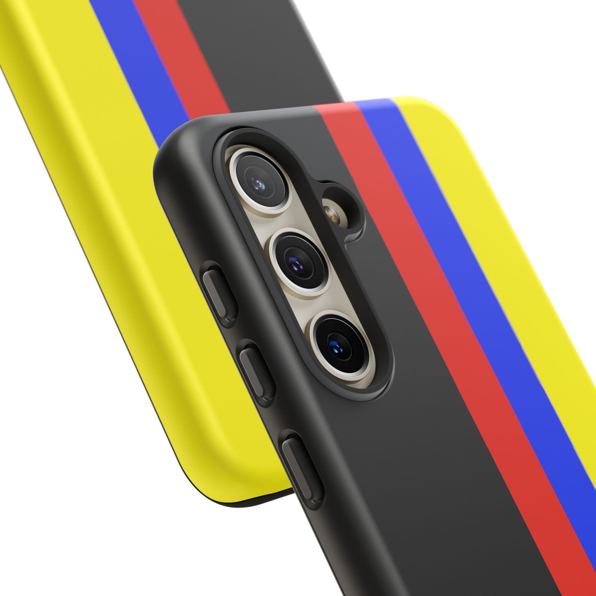 Striped Protective Phone Case —Colombian Flag Vertical Accent