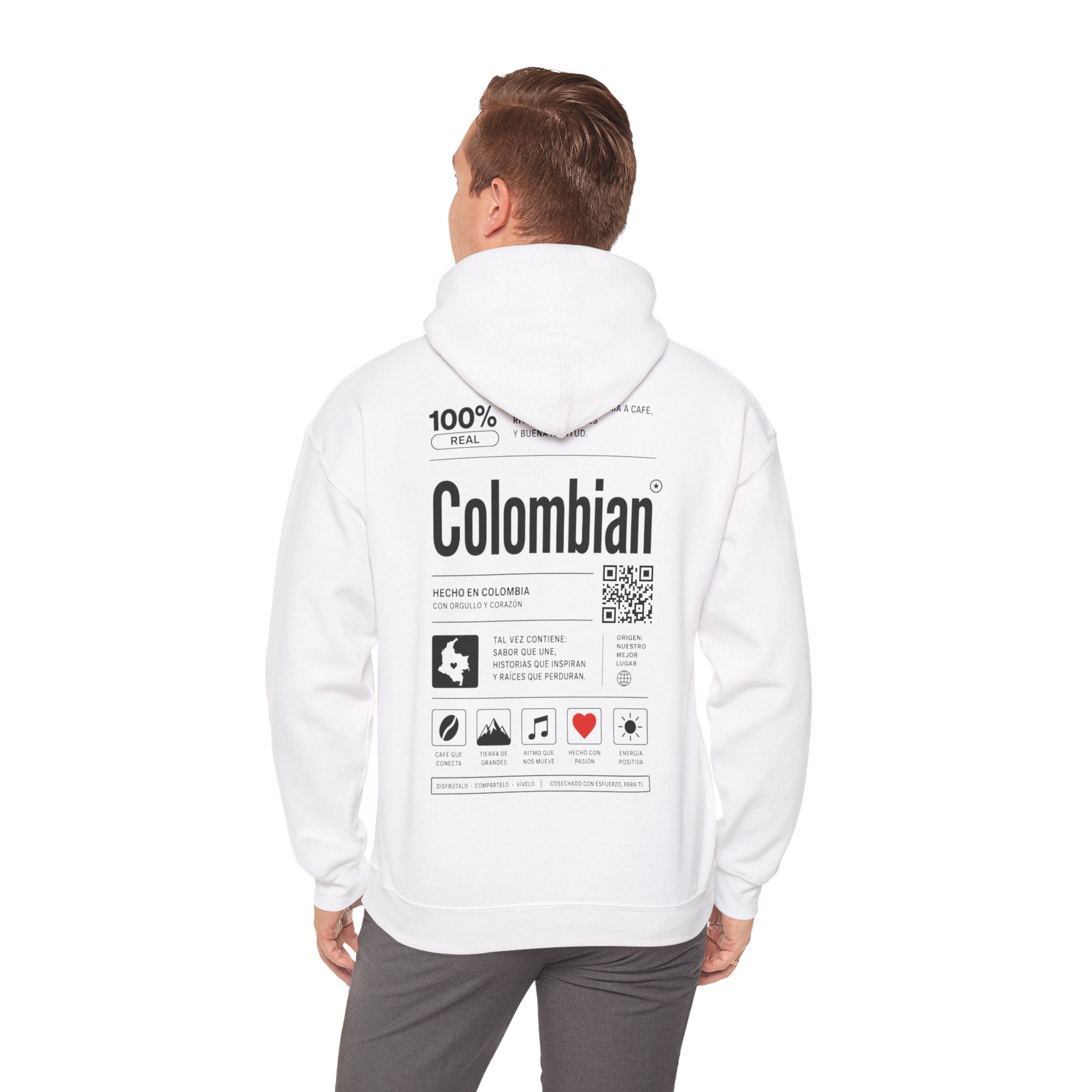 Colombian Label Hoodie — Minimal Vintage Colombian Pride Pullover