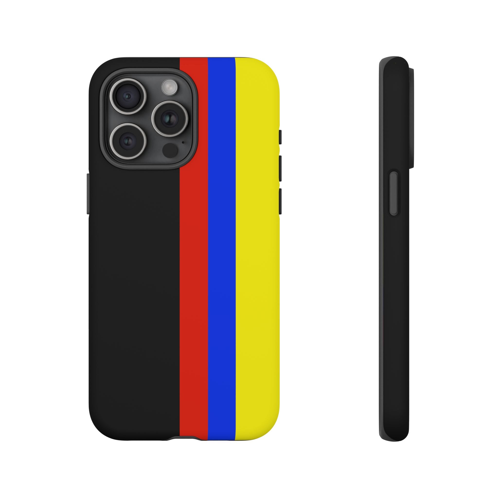 Striped Protective Phone Case —Colombian Flag Vertical Accent