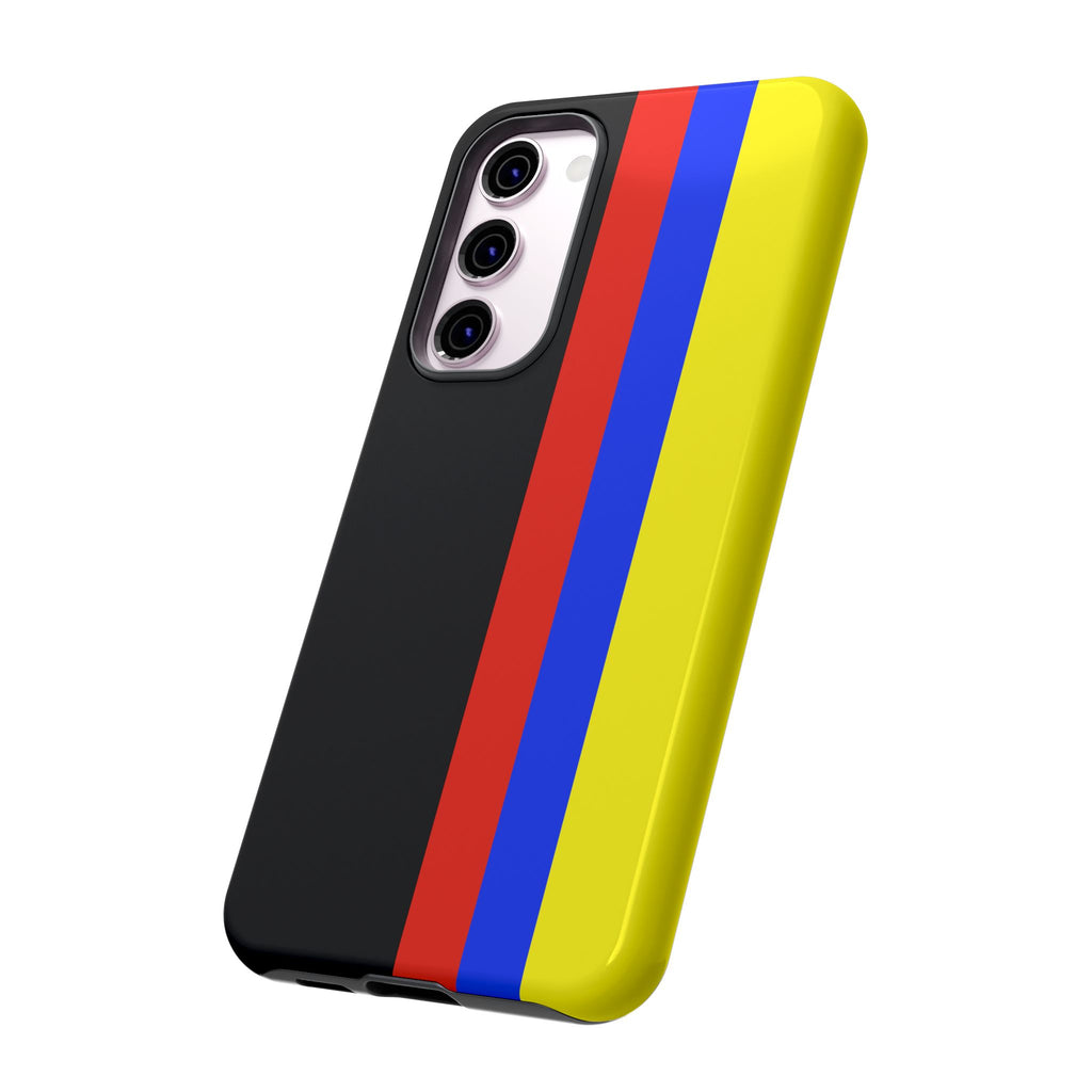Striped Protective Phone Case —Colombian Flag Vertical Accent