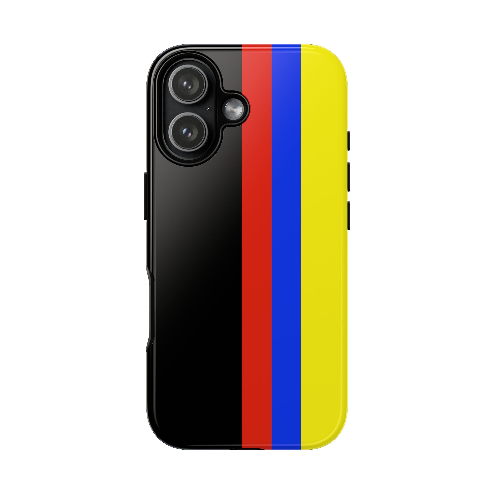 Striped Protective Phone Case —Colombian Flag Vertical Accent