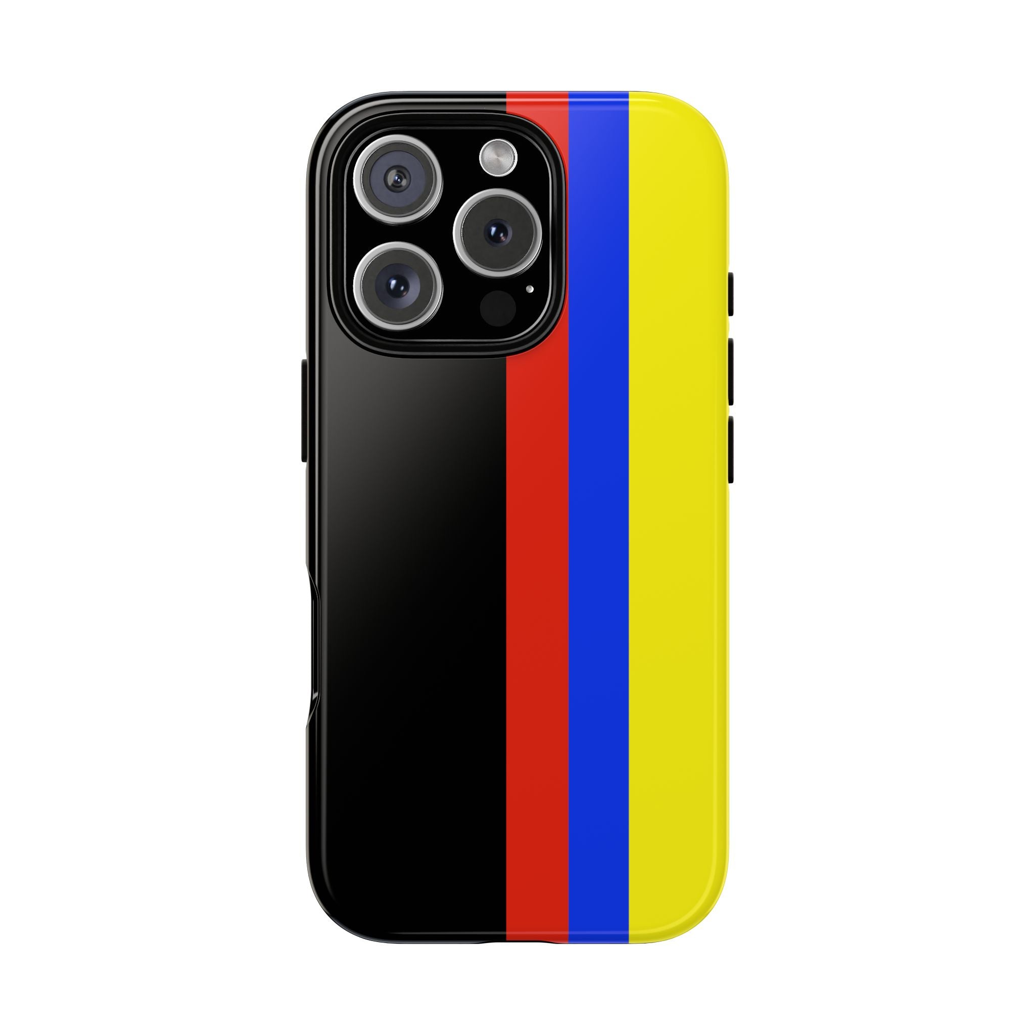 Striped Protective Phone Case —Colombian Flag Vertical Accent