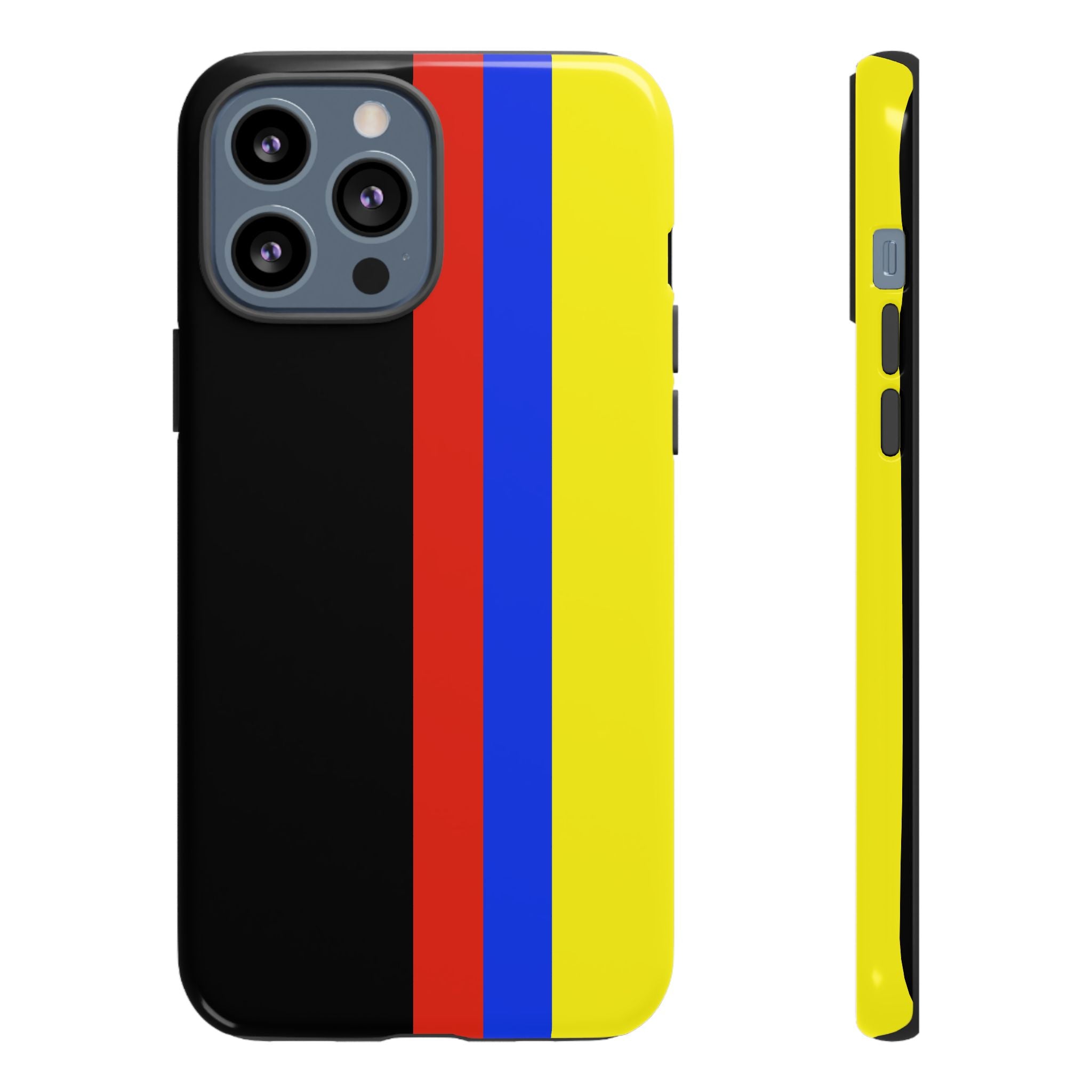 Striped Protective Phone Case —Colombian Flag Vertical Accent
