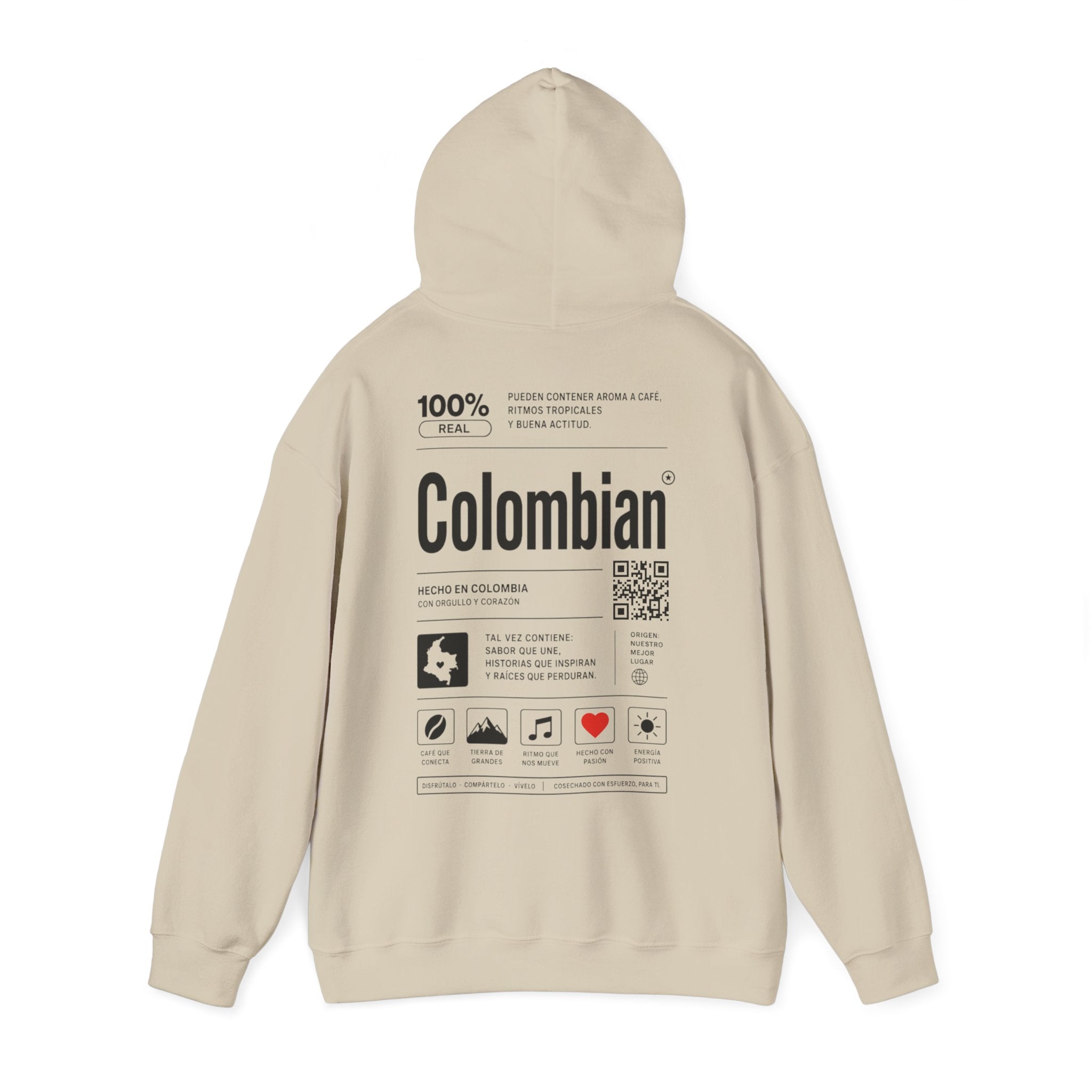 Colombian Label Hoodie — Minimal Vintage Colombian Pride Pullover
