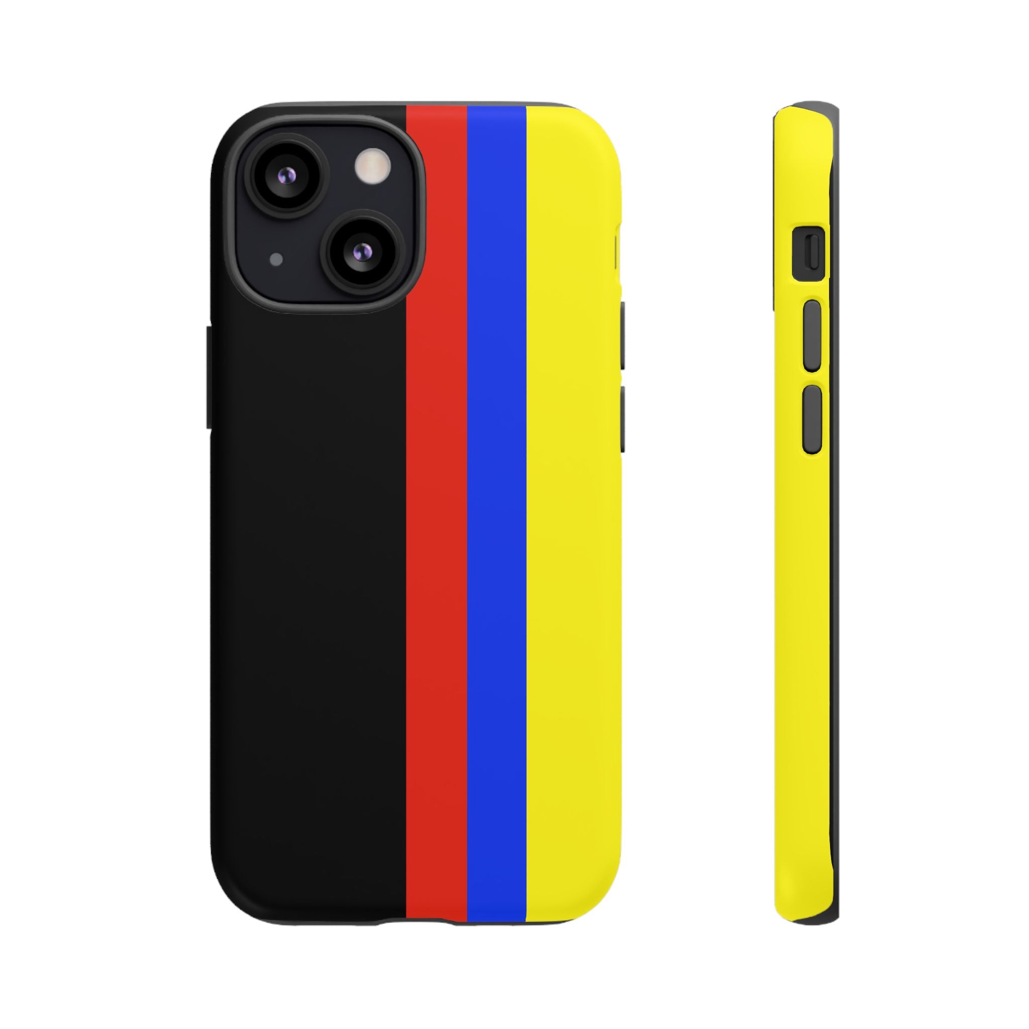 Striped Protective Phone Case —Colombian Flag Vertical Accent