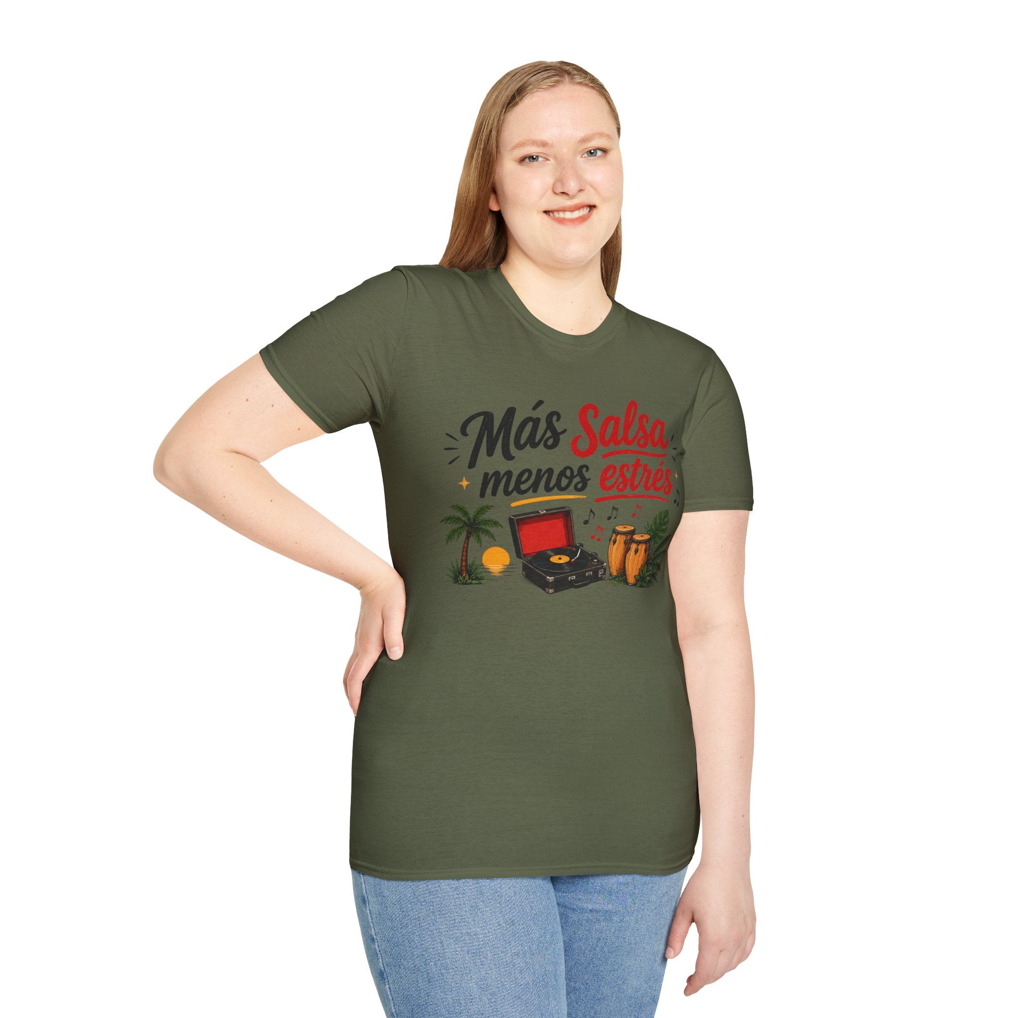 Unisex  T-Shirt  - "Más salsa, menos estrés"
