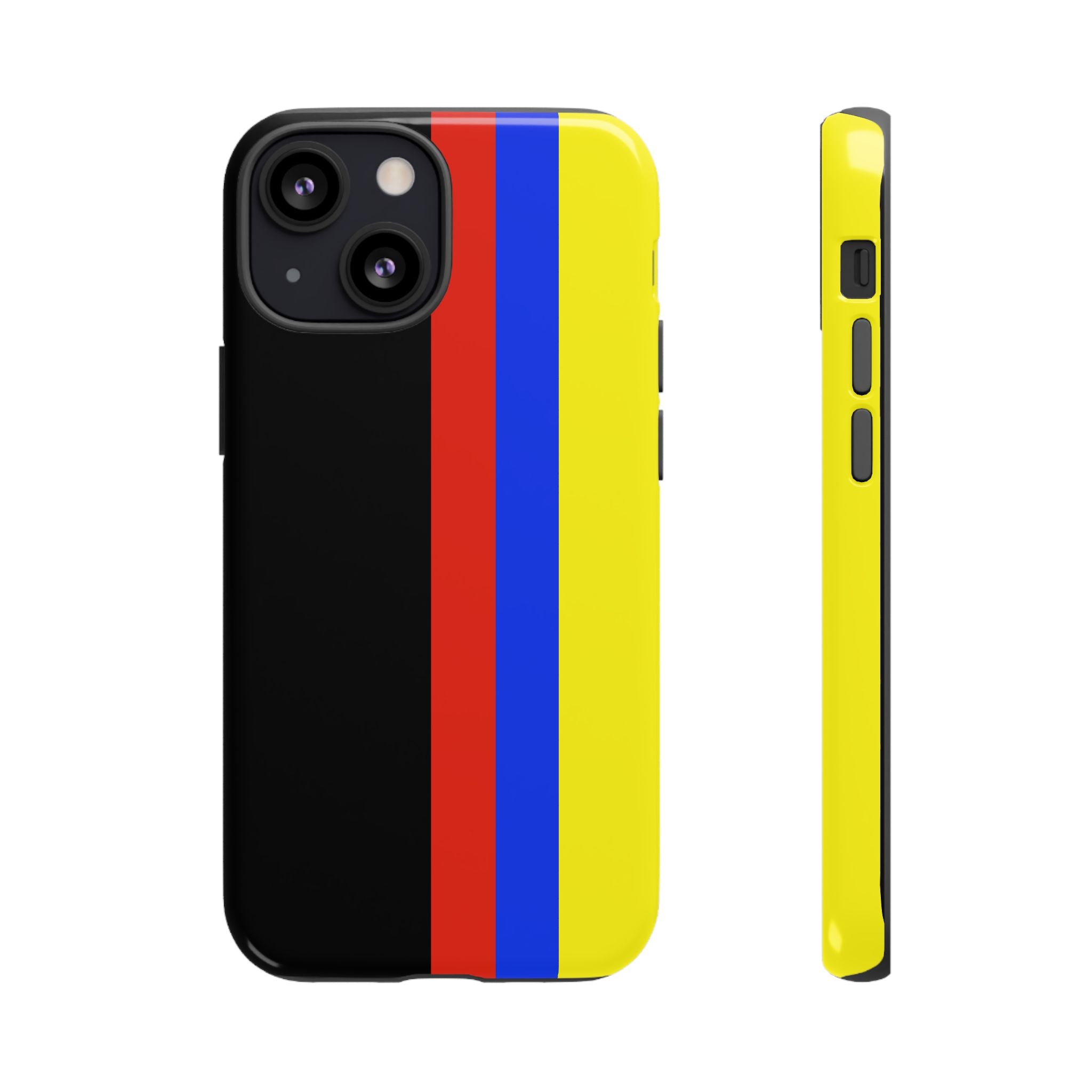 Striped Protective Phone Case —Colombian Flag Vertical Accent