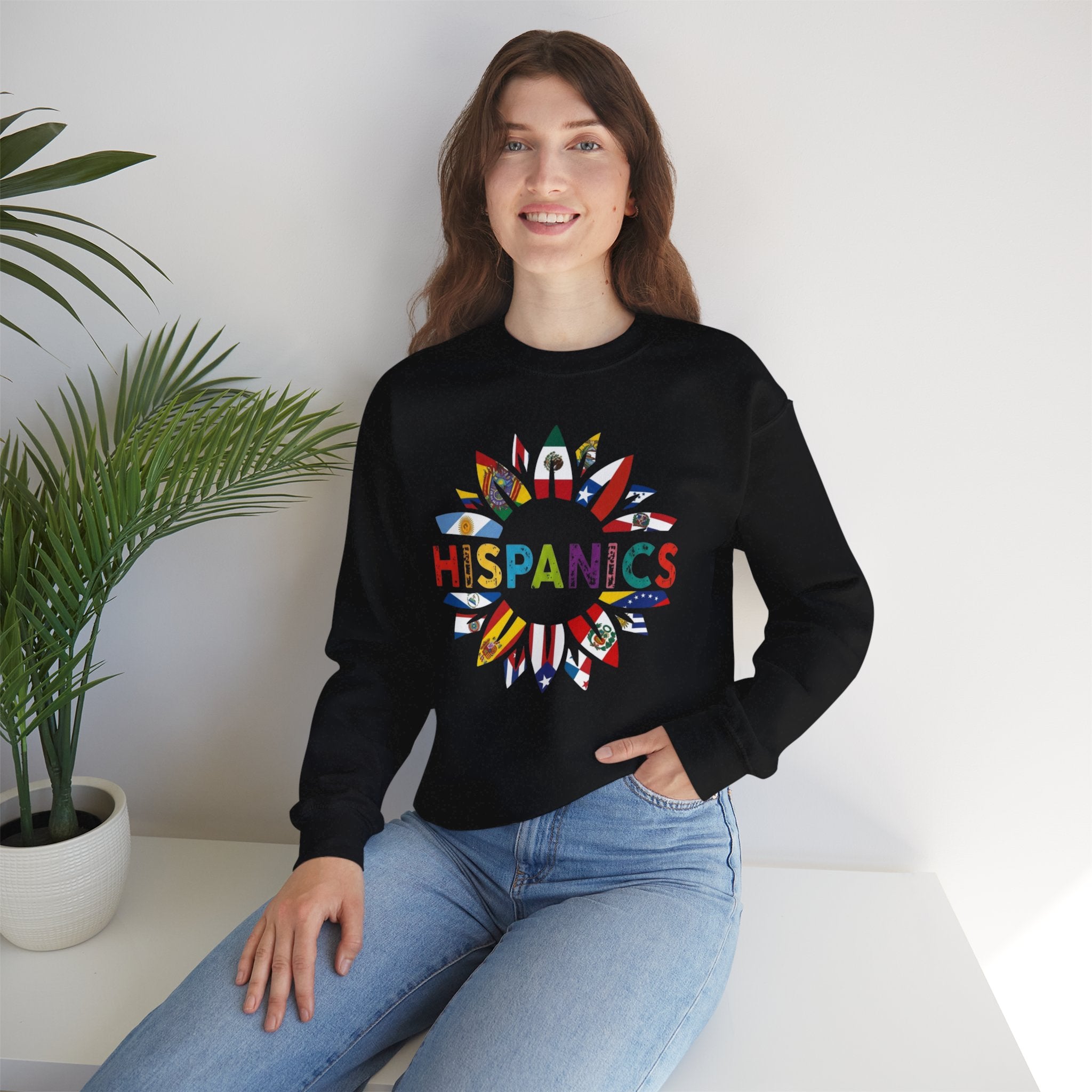 Hispanics Flag Sunburst Crewneck Sweatshirt