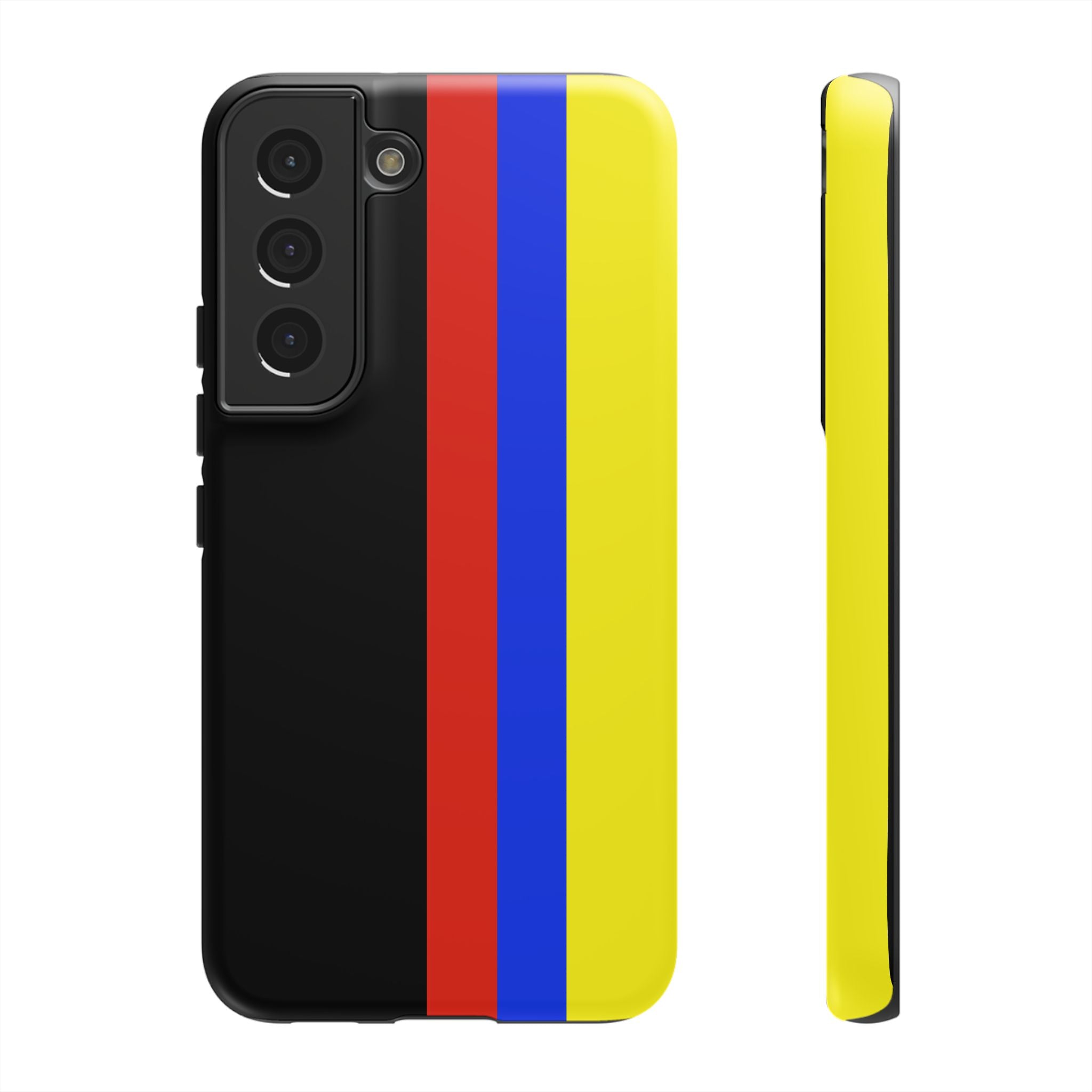 Striped Protective Phone Case —Colombian Flag Vertical Accent