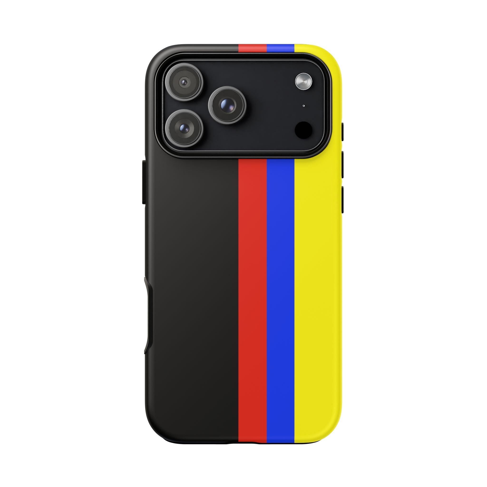 Striped Protective Phone Case —Colombian Flag Vertical Accent