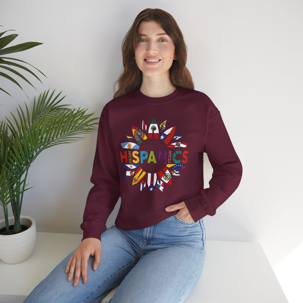 Hispanics Flag Sunburst Crewneck Sweatshirt