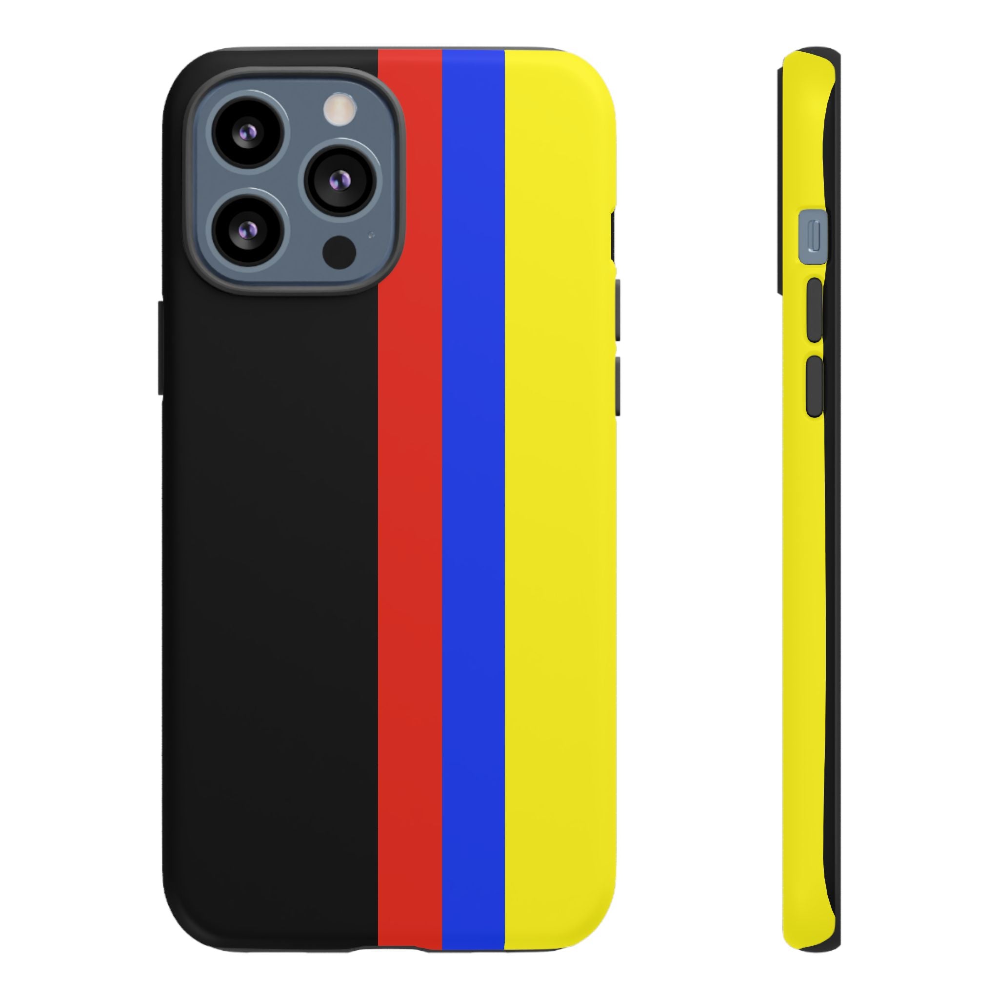 Striped Protective Phone Case —Colombian Flag Vertical Accent