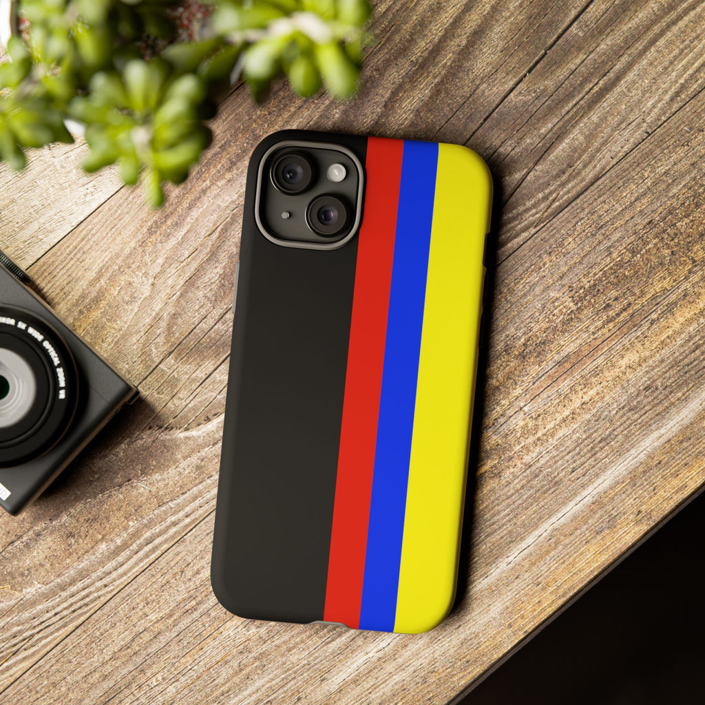 Striped Protective Phone Case —Colombian Flag Vertical Accent