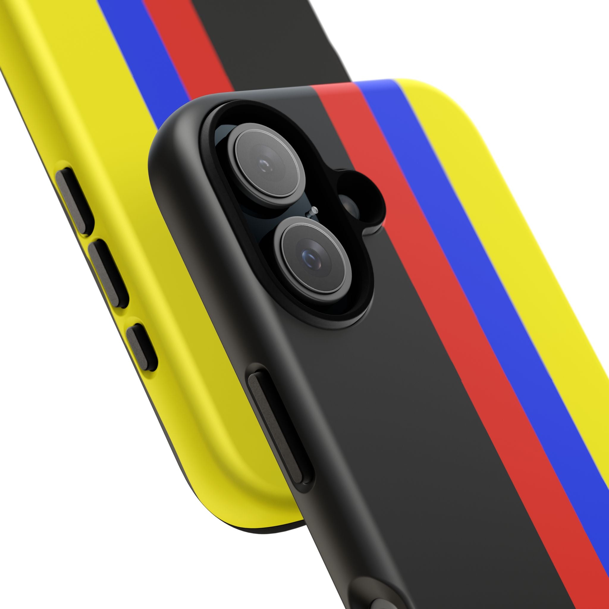 Striped Protective Phone Case —Colombian Flag Vertical Accent