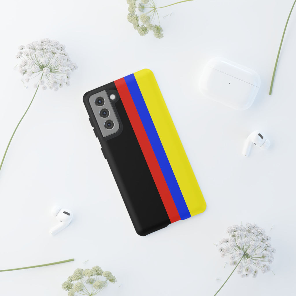 Striped Protective Phone Case —Colombian Flag Vertical Accent