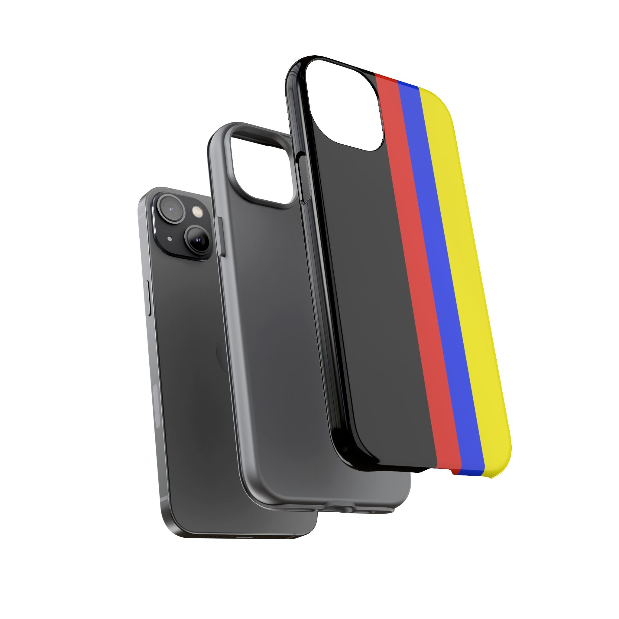 Striped Protective Phone Case —Colombian Flag Vertical Accent