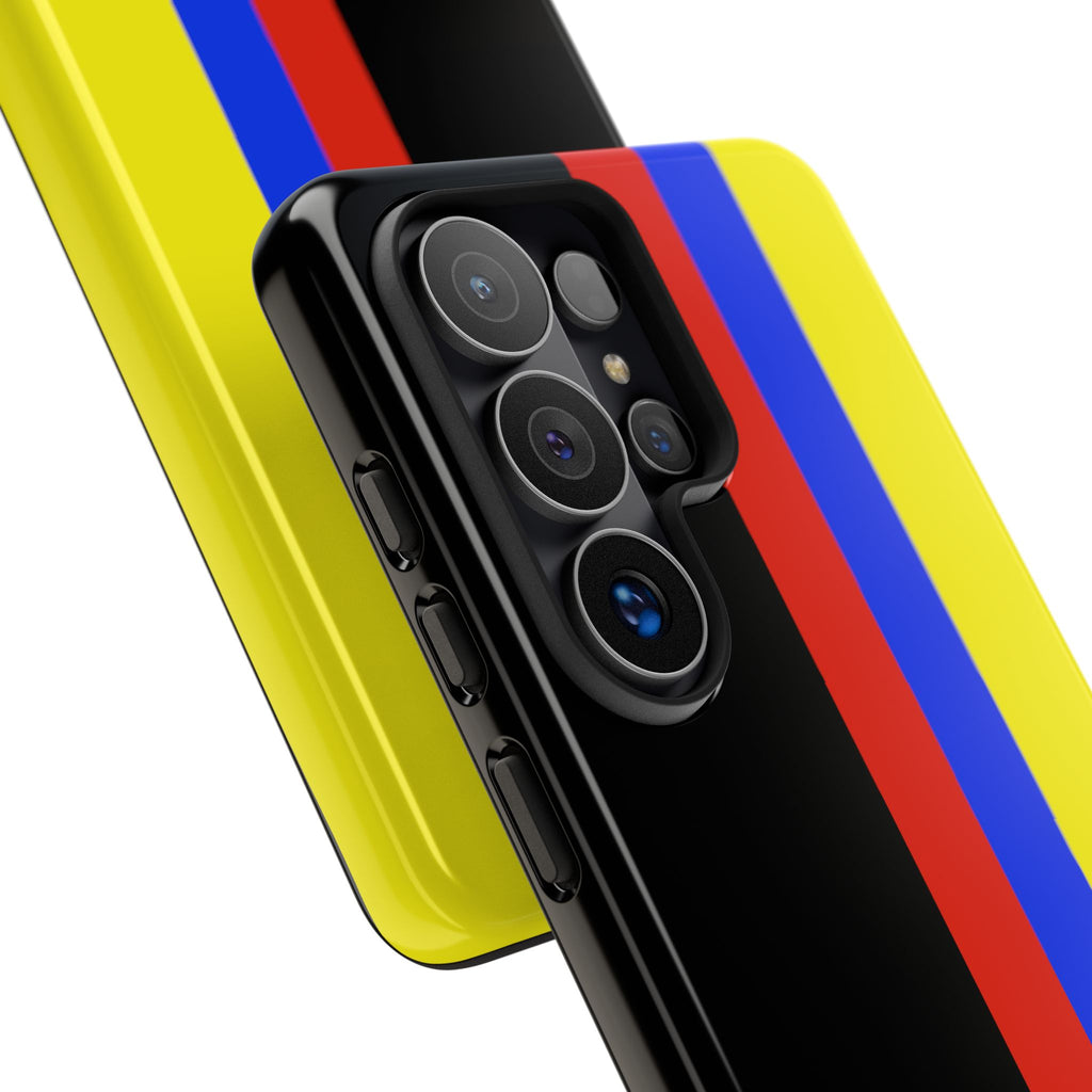 Striped Protective Phone Case —Colombian Flag Vertical Accent