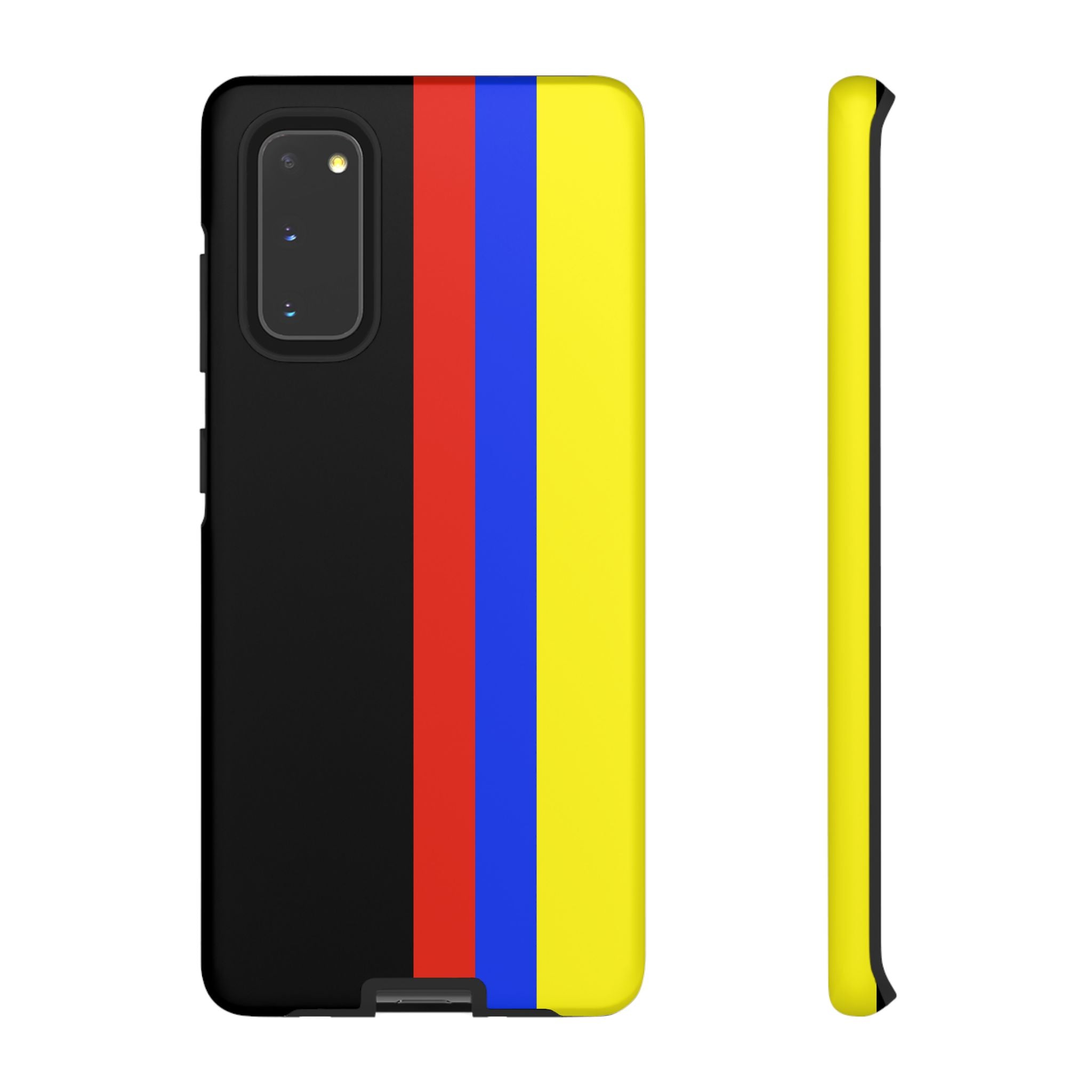 Striped Protective Phone Case —Colombian Flag Vertical Accent