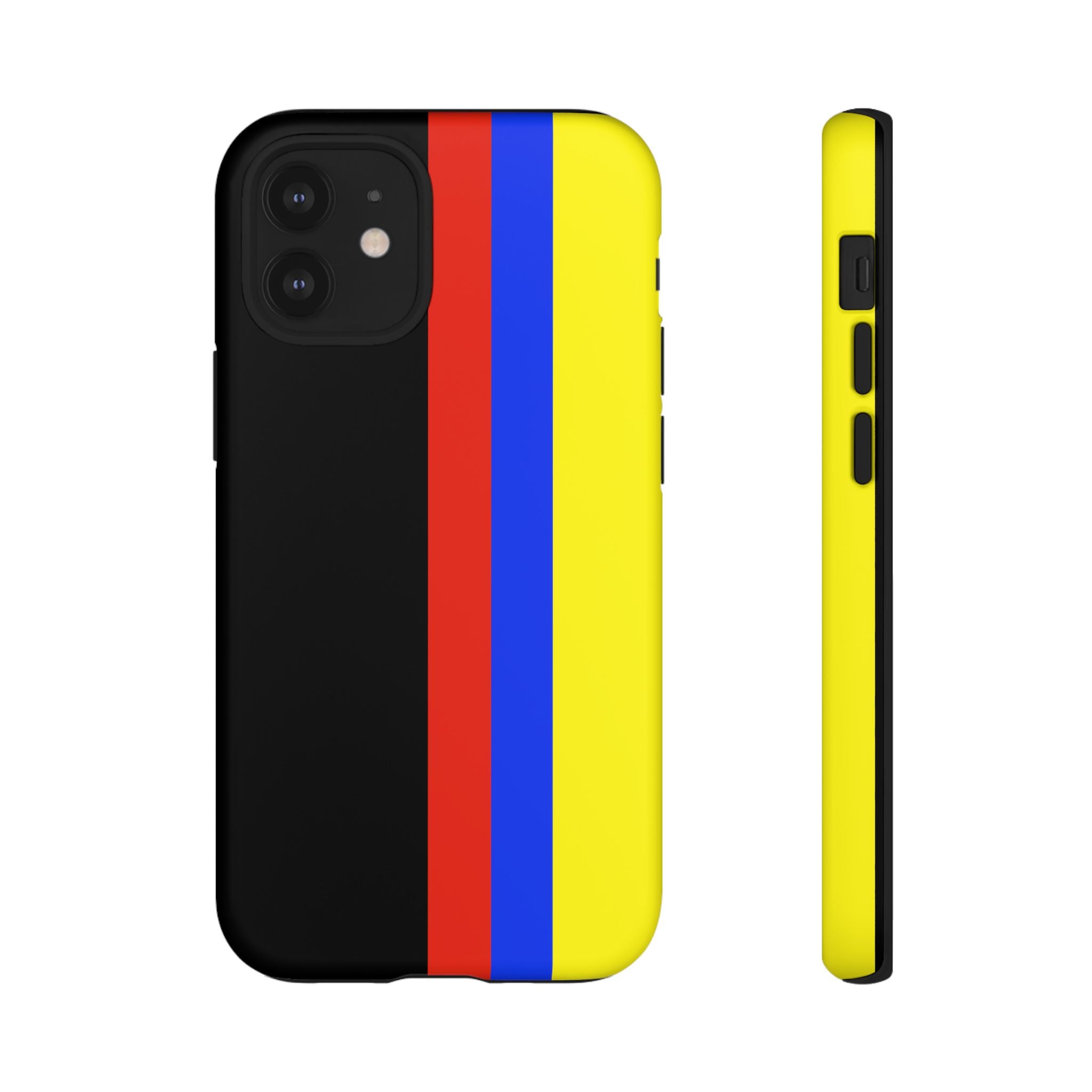 Striped Protective Phone Case —Colombian Flag Vertical Accent