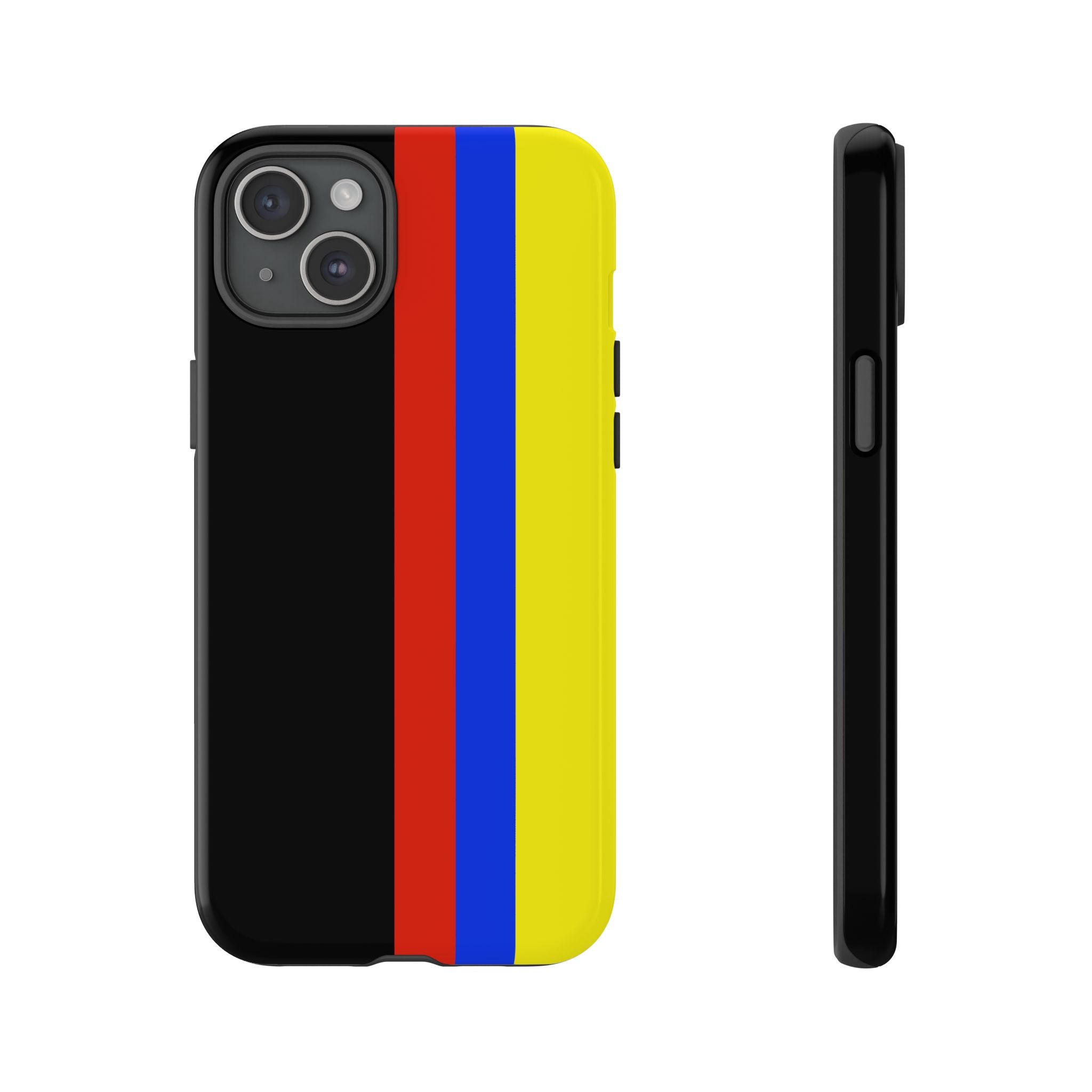Striped Protective Phone Case —Colombian Flag Vertical Accent