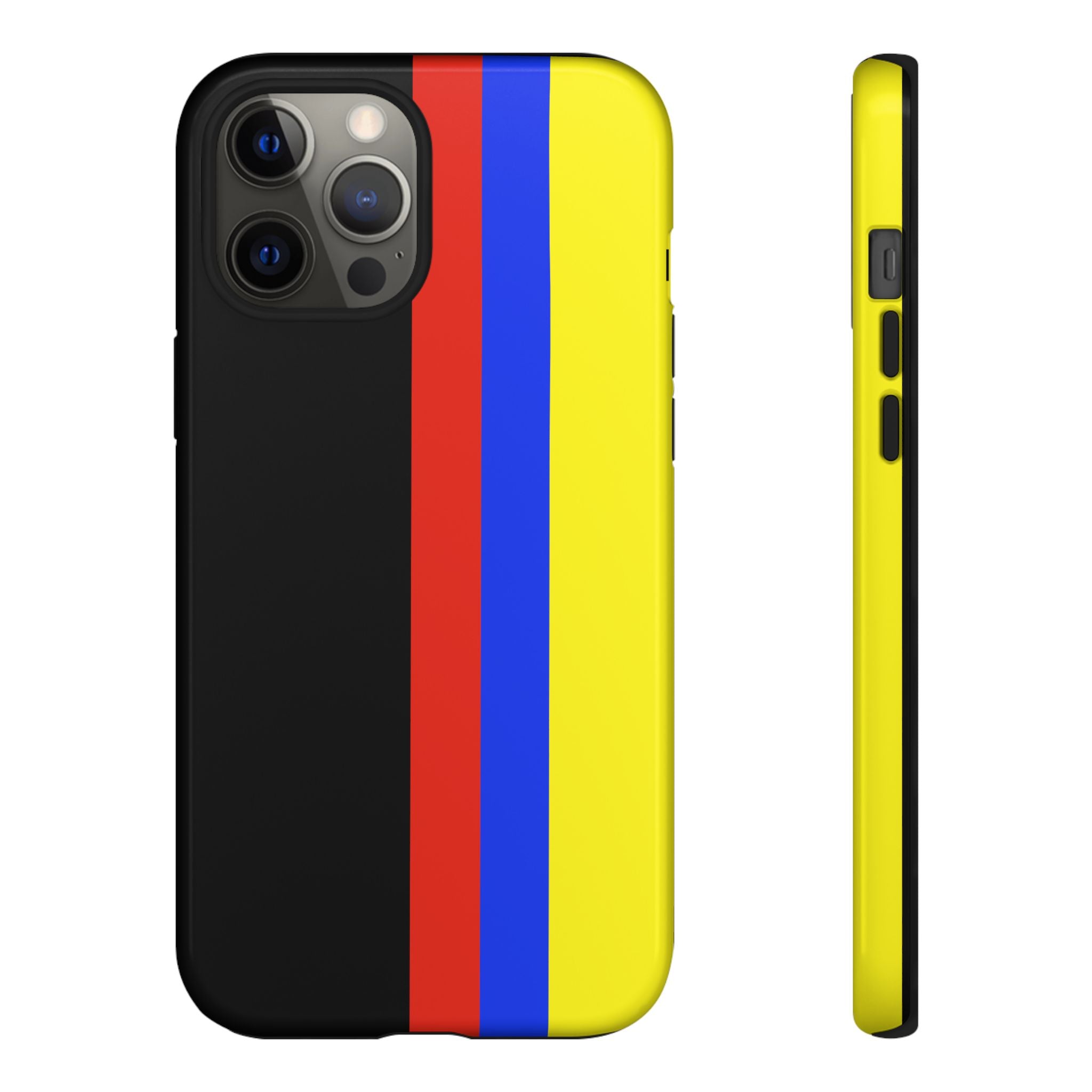 Striped Protective Phone Case —Colombian Flag Vertical Accent