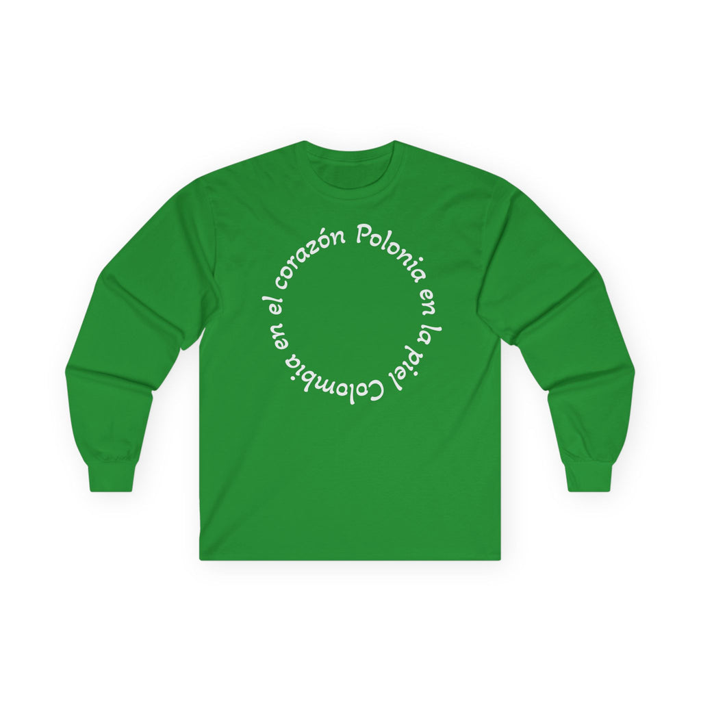 Poland-Colombia Puzzle Long Sleeve Tee — 'En el corazón Polonia en la piel Colombia'
