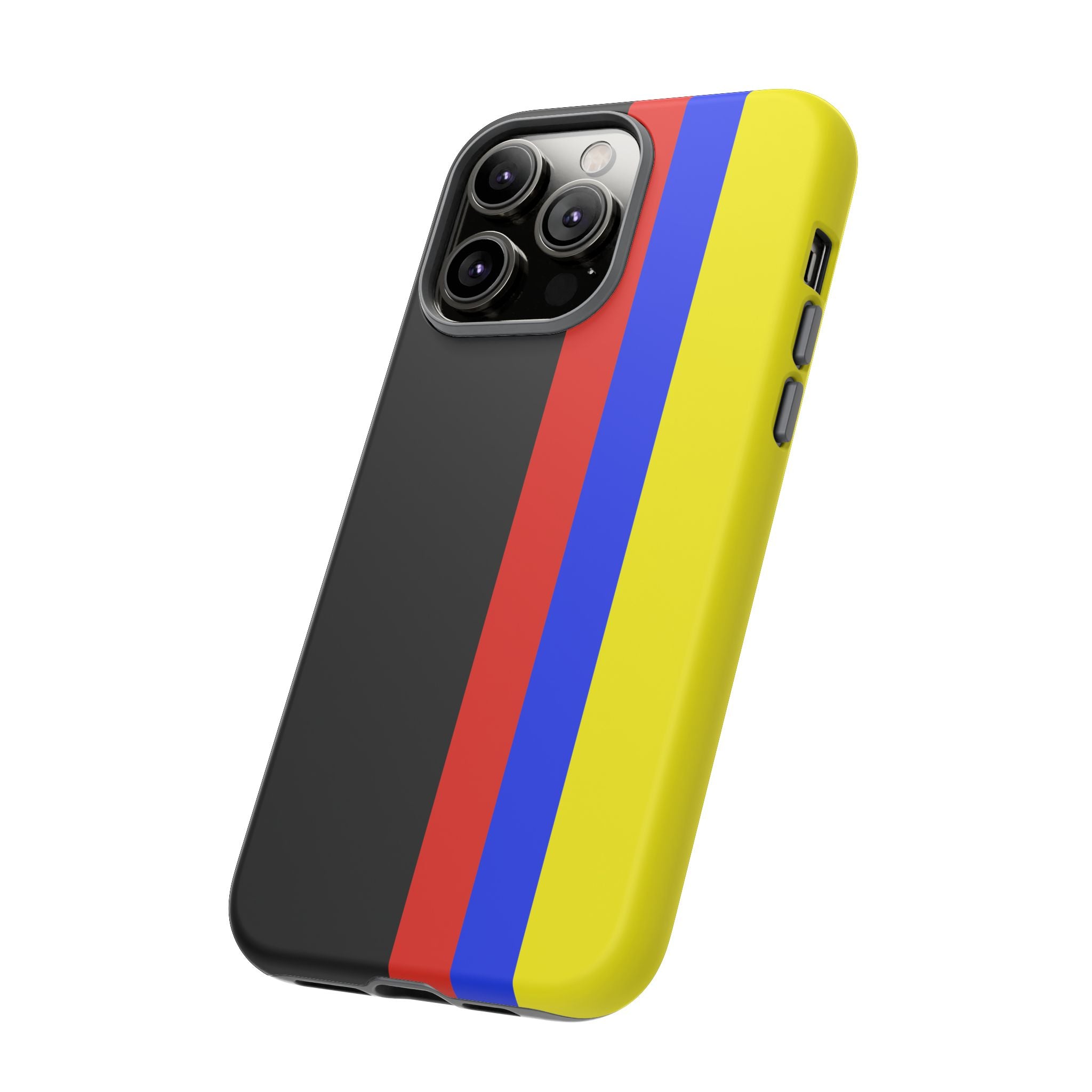 Striped Protective Phone Case —Colombian Flag Vertical Accent