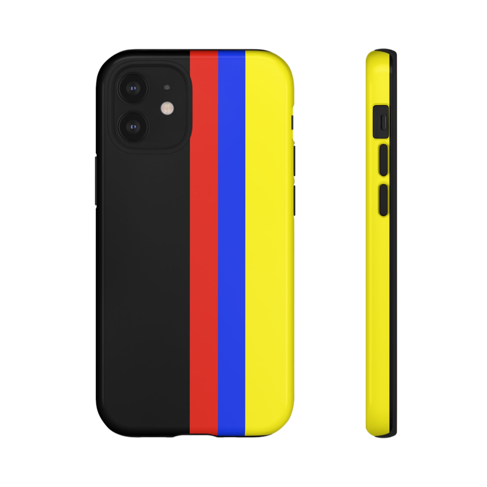 Striped Protective Phone Case —Colombian Flag Vertical Accent
