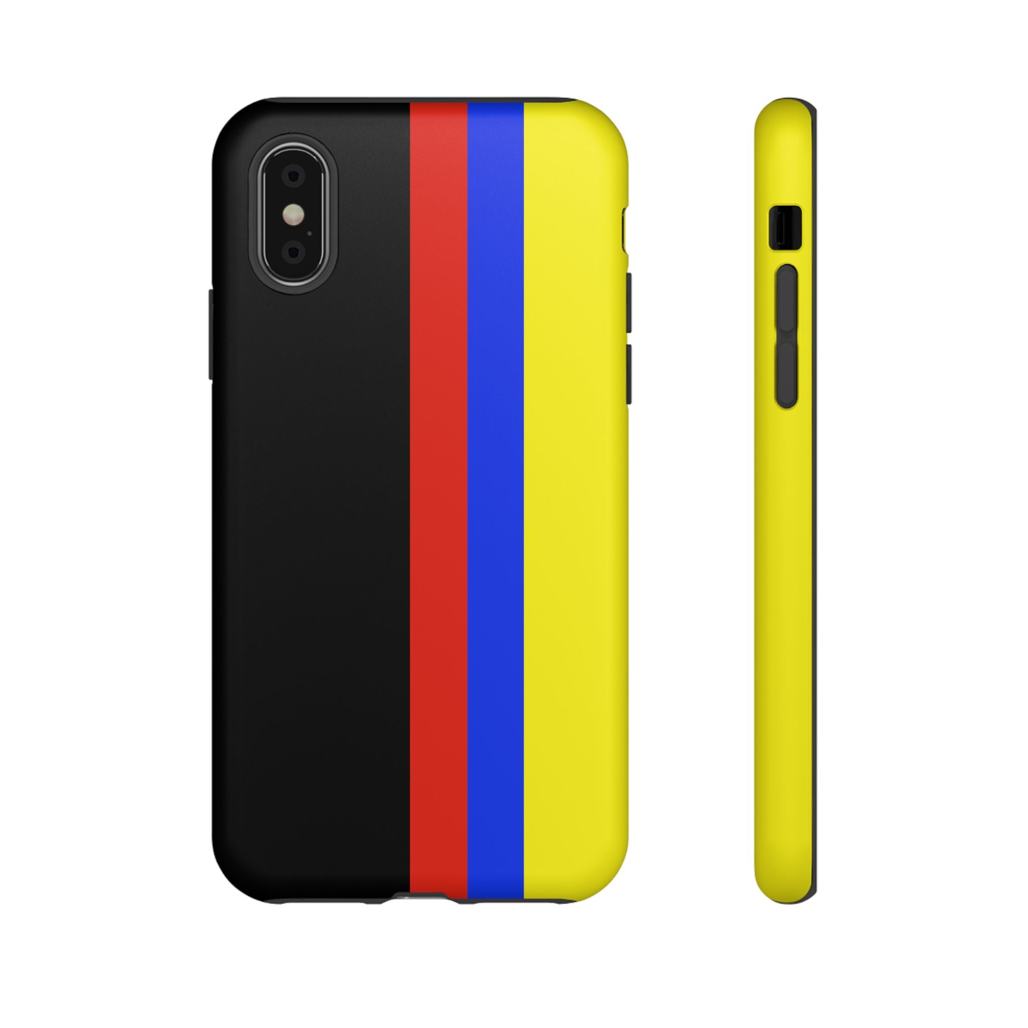 Striped Protective Phone Case —Colombian Flag Vertical Accent