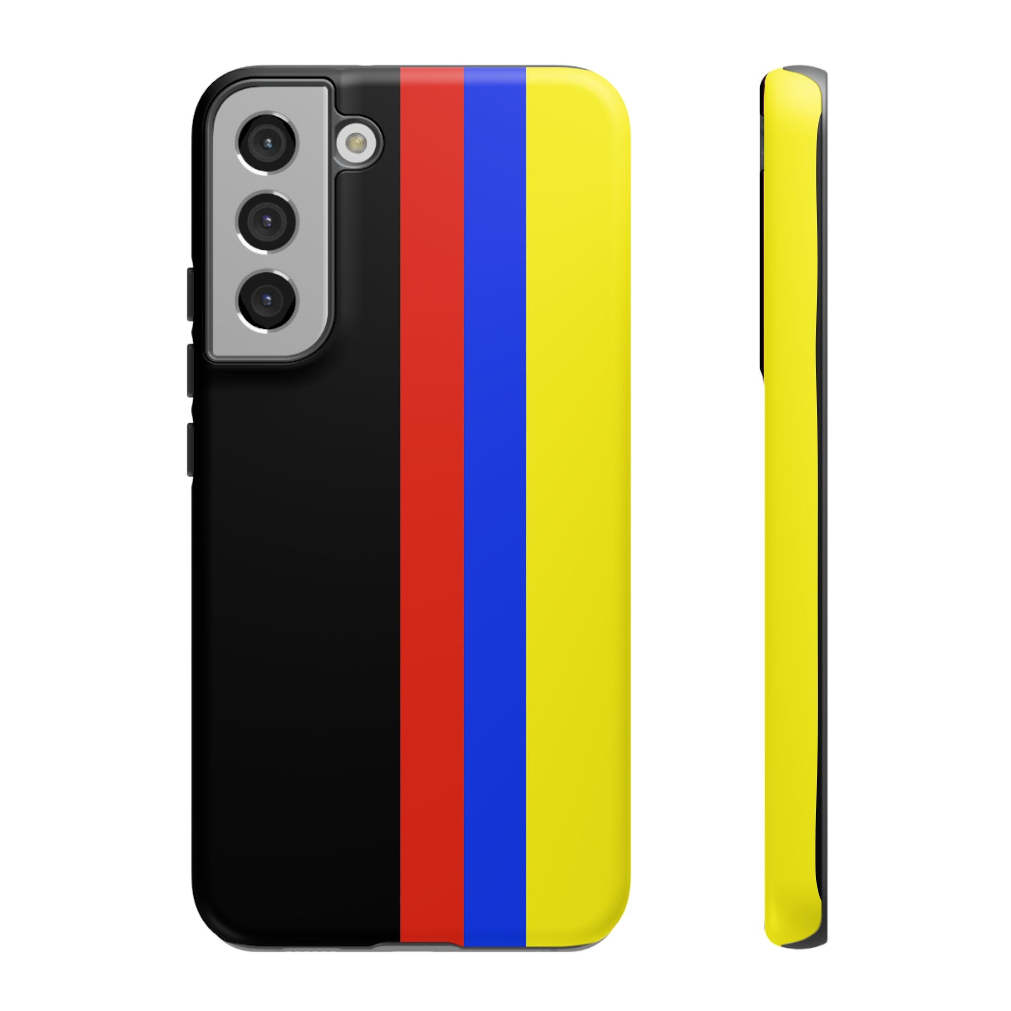 Striped Protective Phone Case —Colombian Flag Vertical Accent
