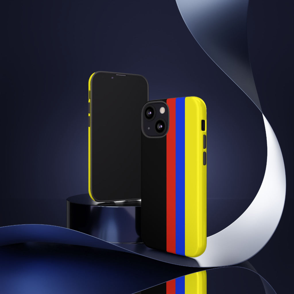 Striped Protective Phone Case —Colombian Flag Vertical Accent