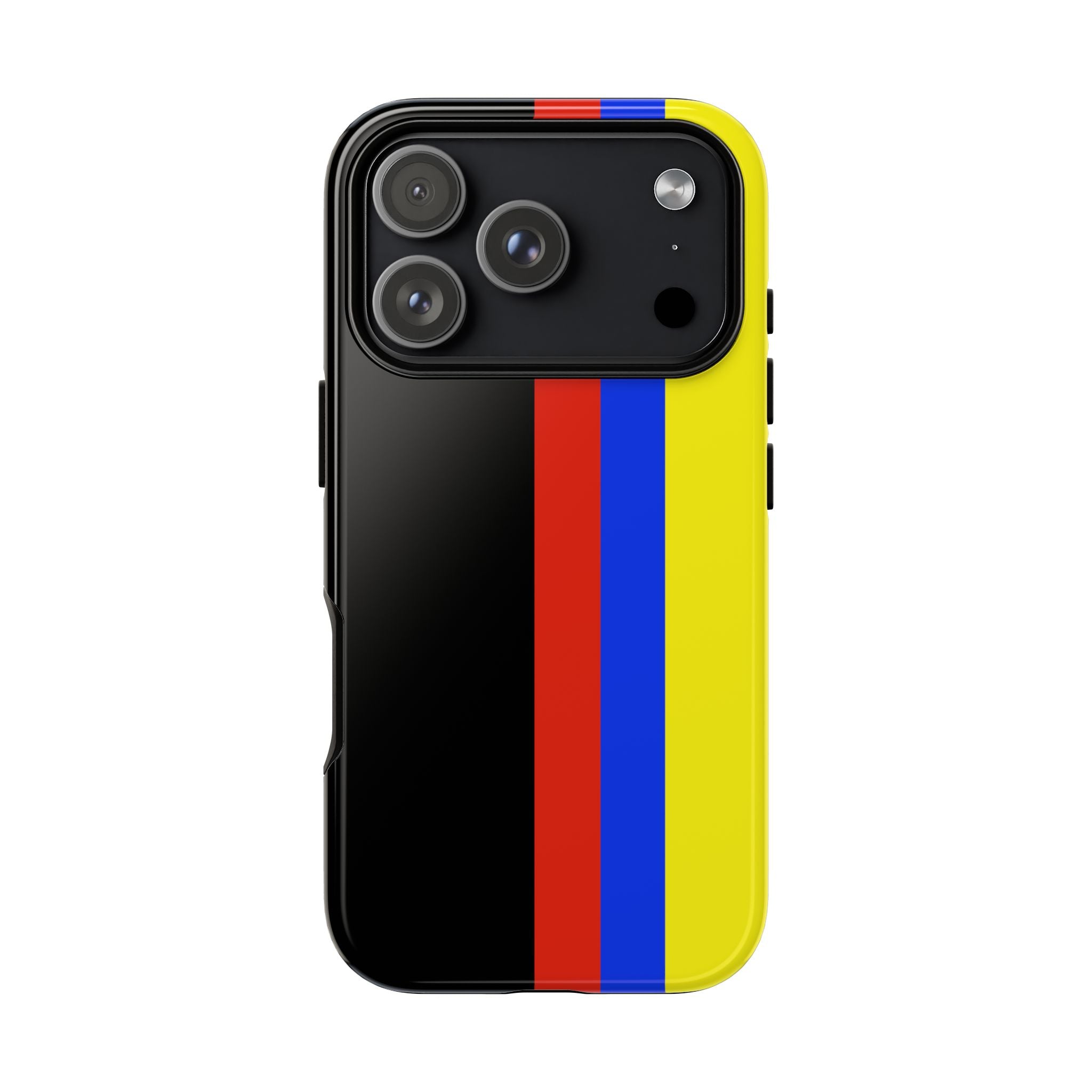 Striped Protective Phone Case —Colombian Flag Vertical Accent