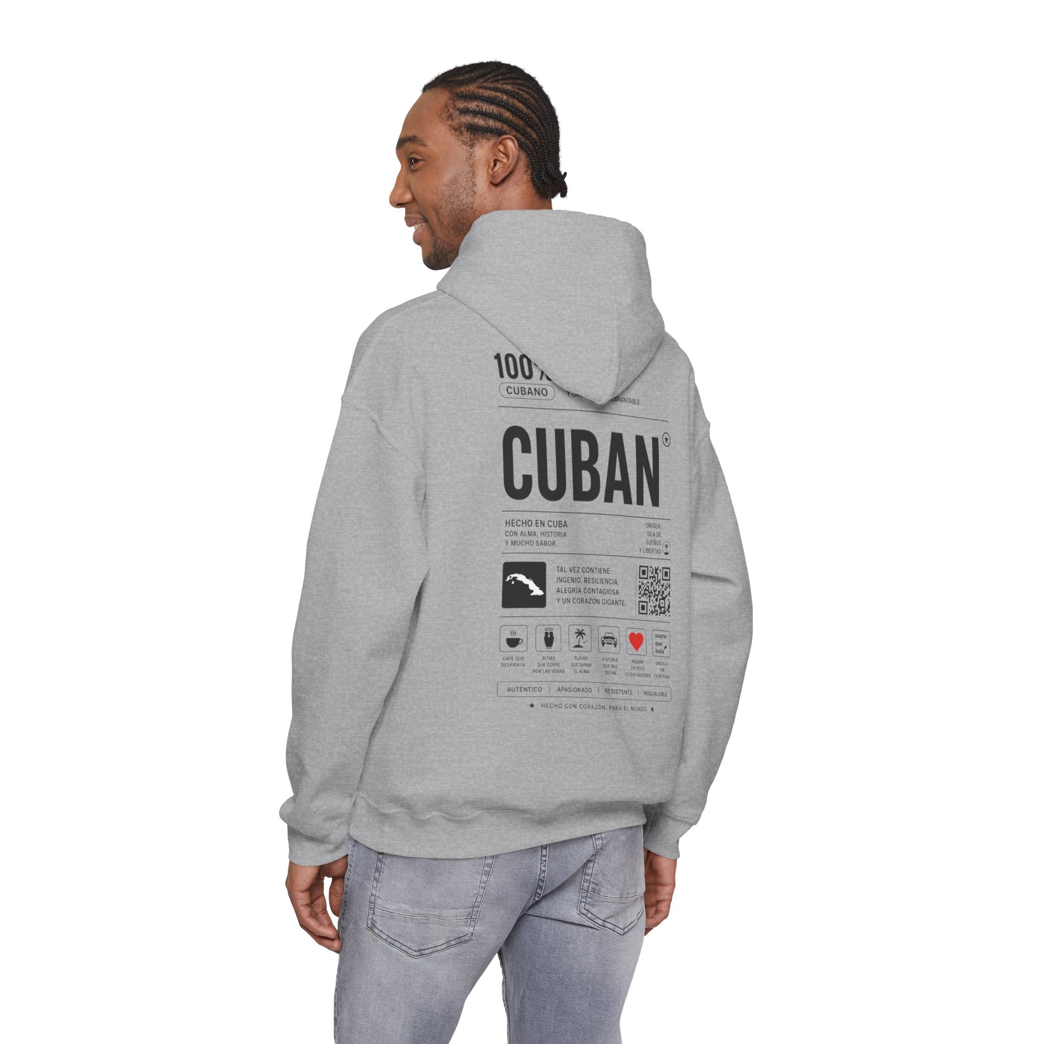 Cuban Label Hoodie — Minimal Vintage Cuban Pride Pullover