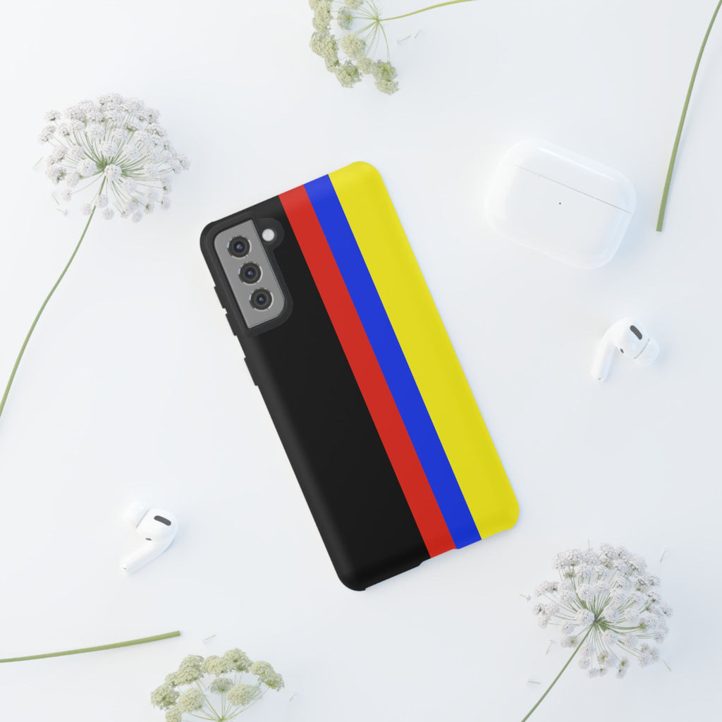 Striped Protective Phone Case —Colombian Flag Vertical Accent