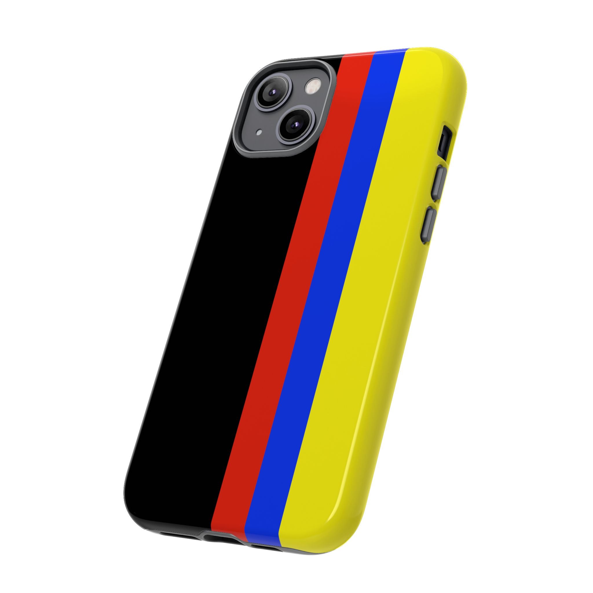 Striped Protective Phone Case —Colombian Flag Vertical Accent