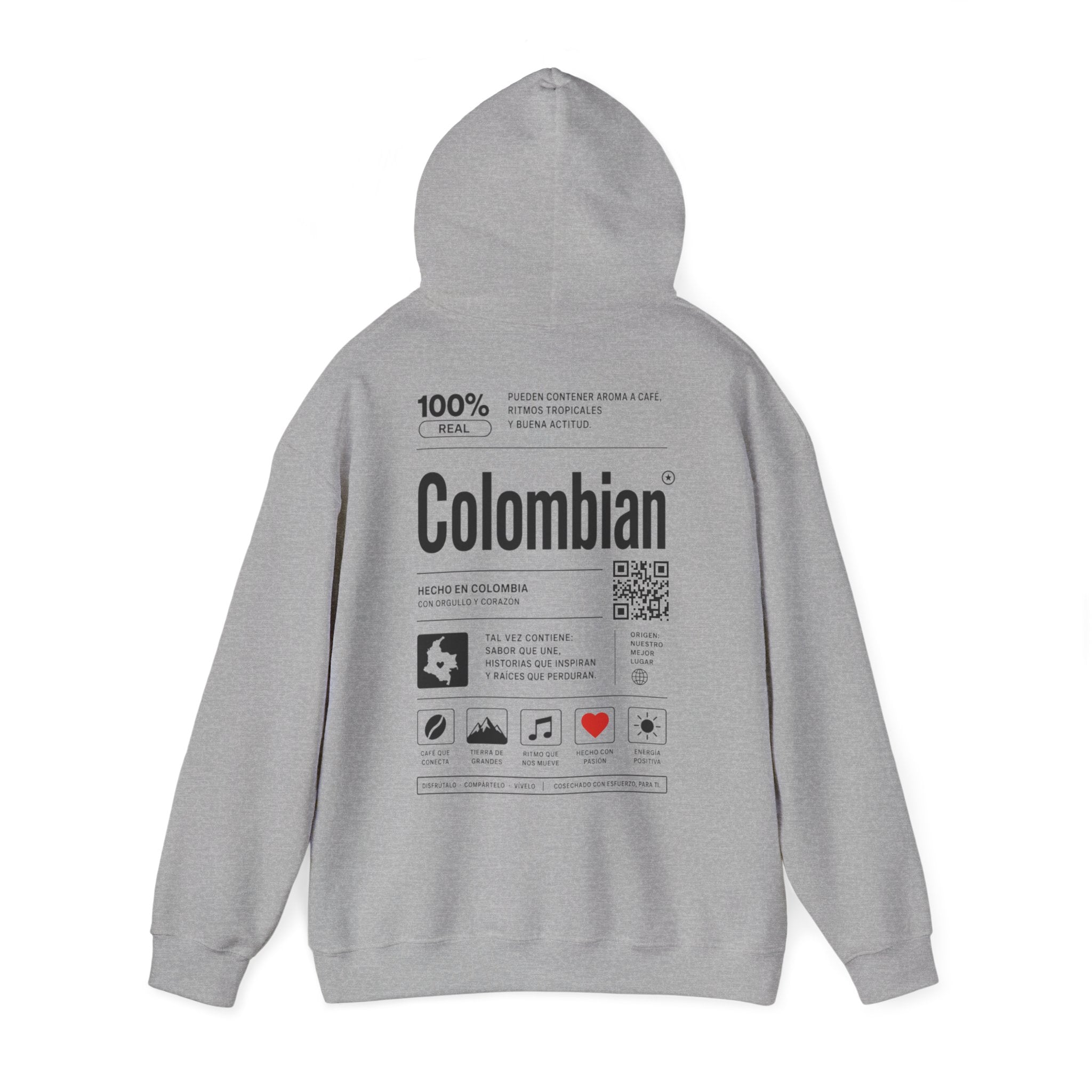 Colombian Label Hoodie — Minimal Vintage Colombian Pride Pullover