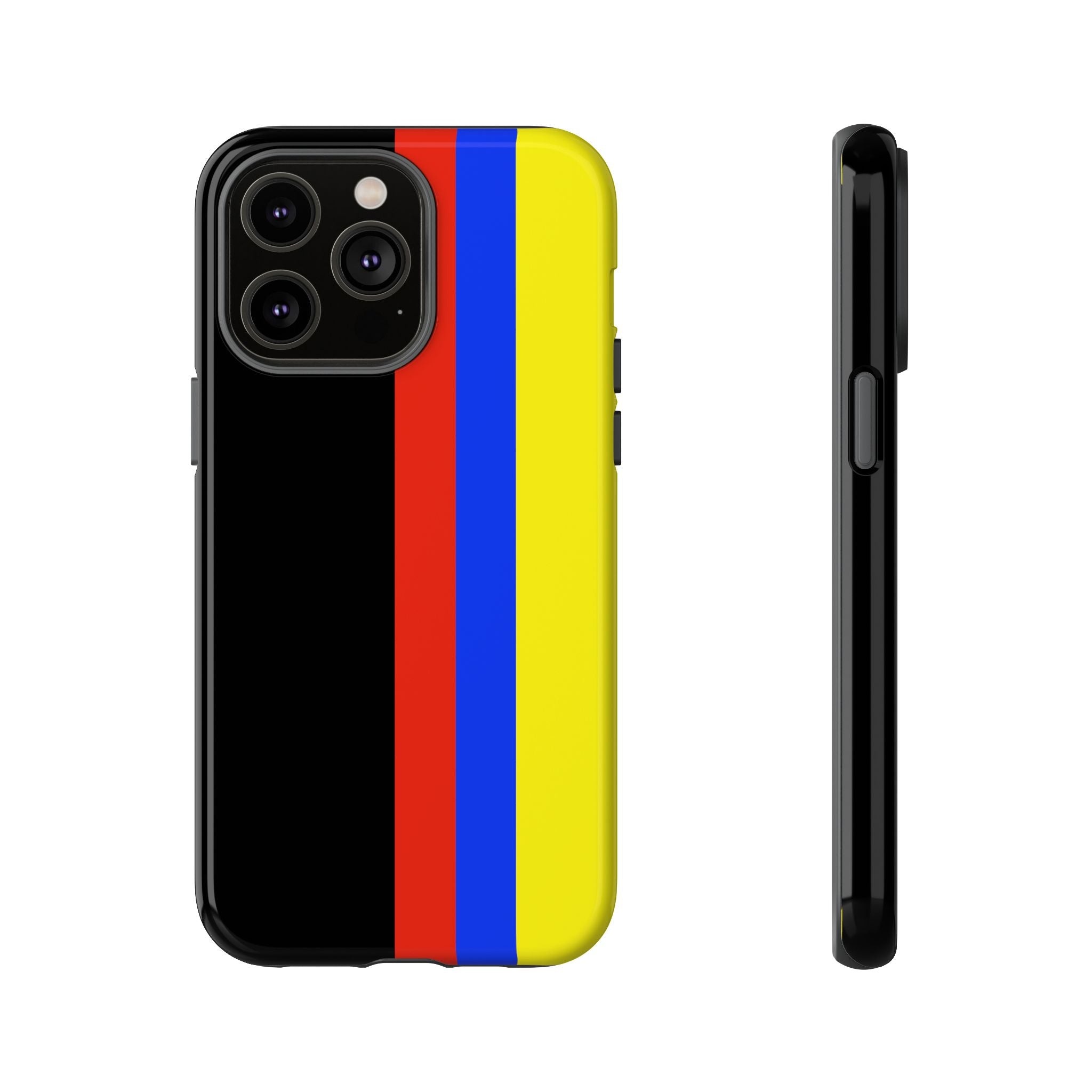 Striped Protective Phone Case —Colombian Flag Vertical Accent