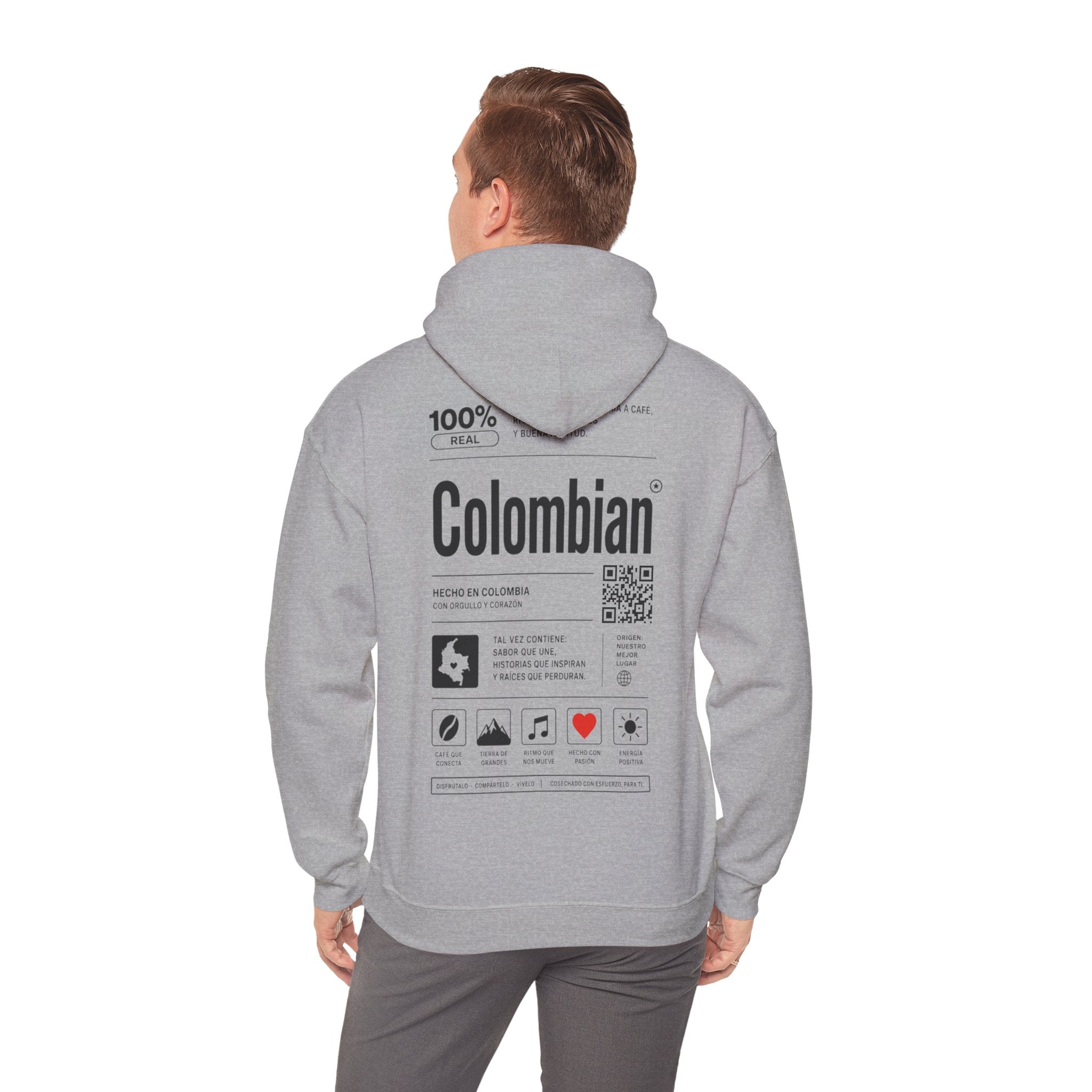 Colombian Label Hoodie — Minimal Vintage Colombian Pride Pullover
