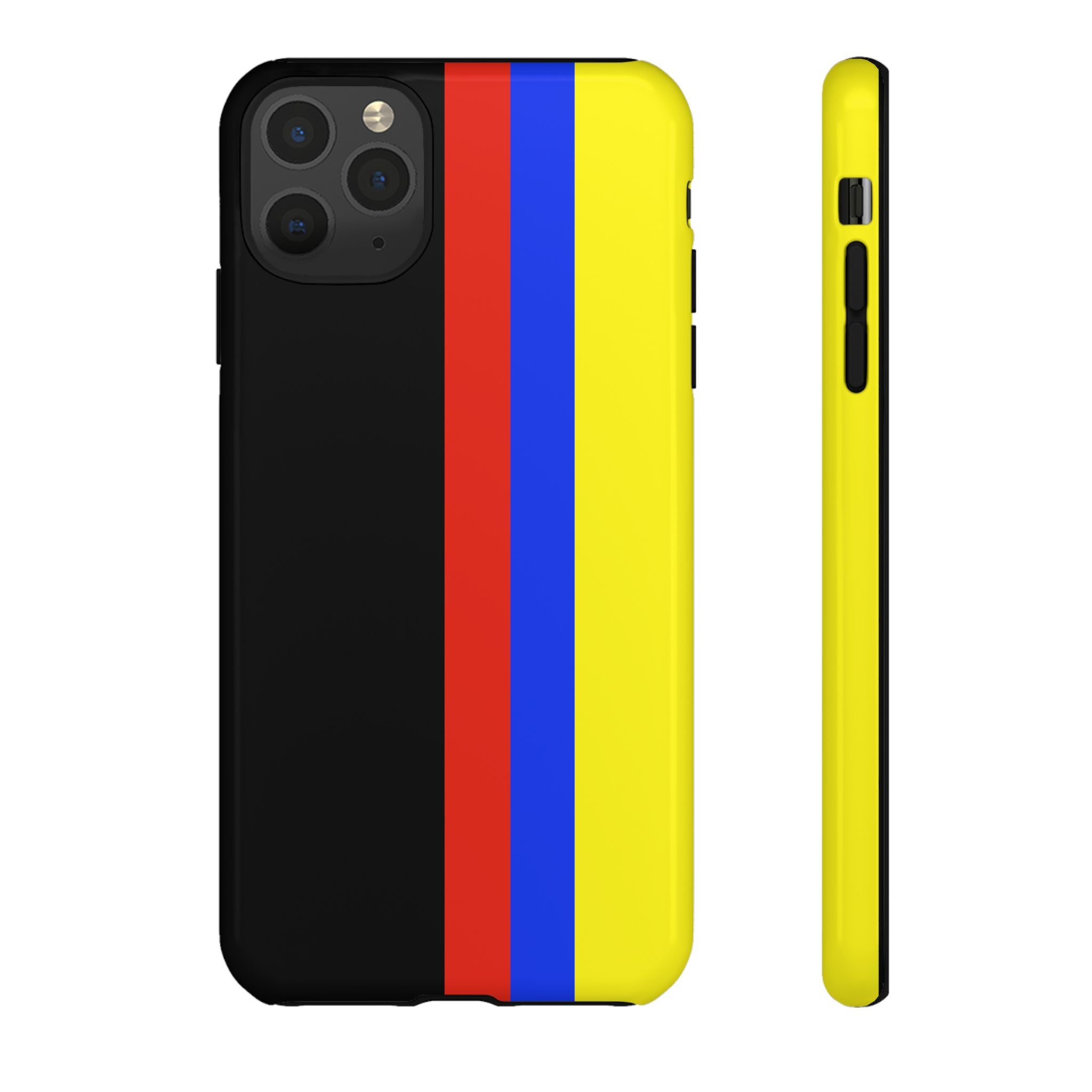 Striped Protective Phone Case —Colombian Flag Vertical Accent