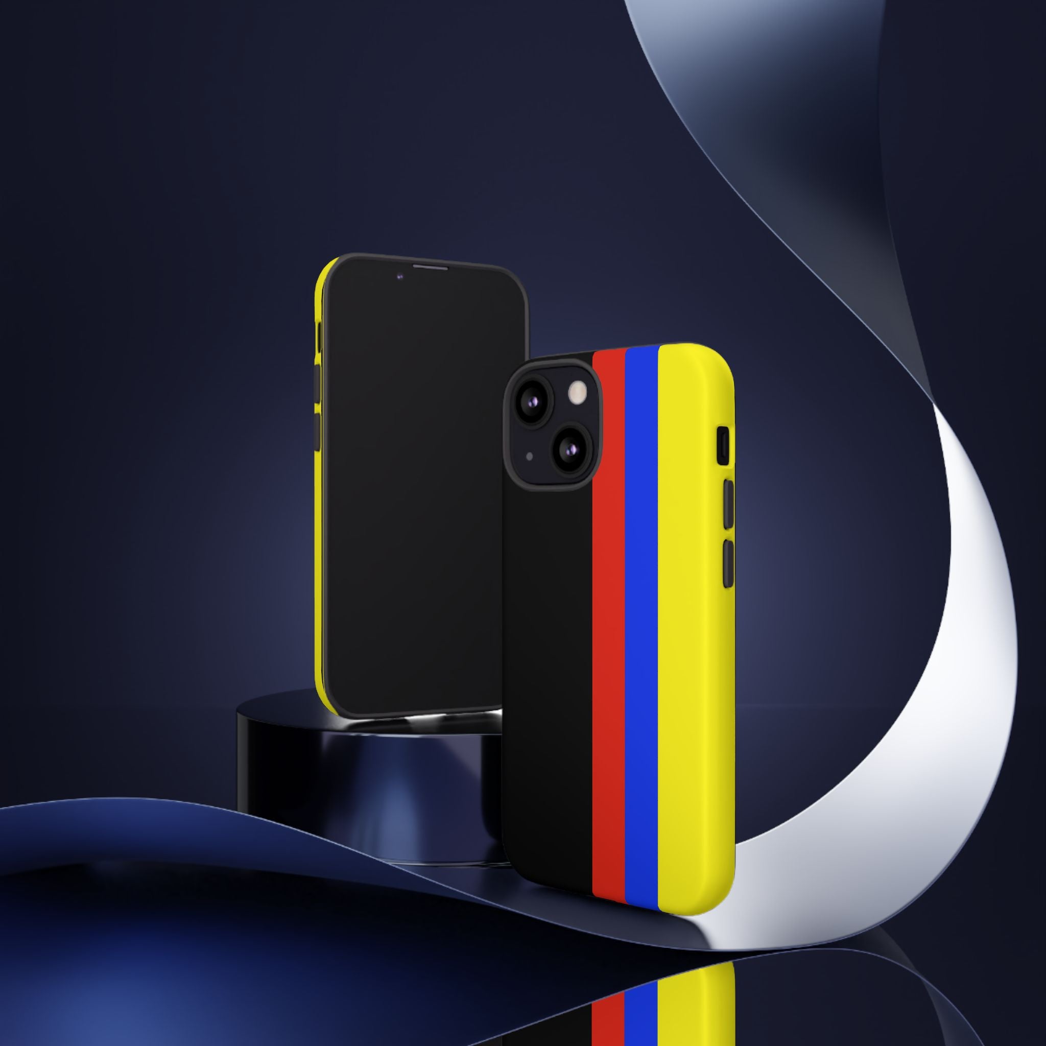 Striped Protective Phone Case —Colombian Flag Vertical Accent