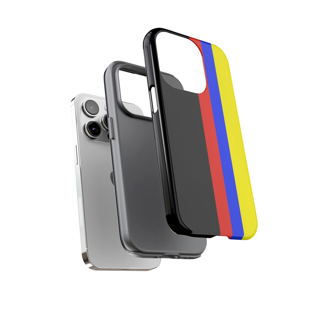 Striped Protective Phone Case —Colombian Flag Vertical Accent